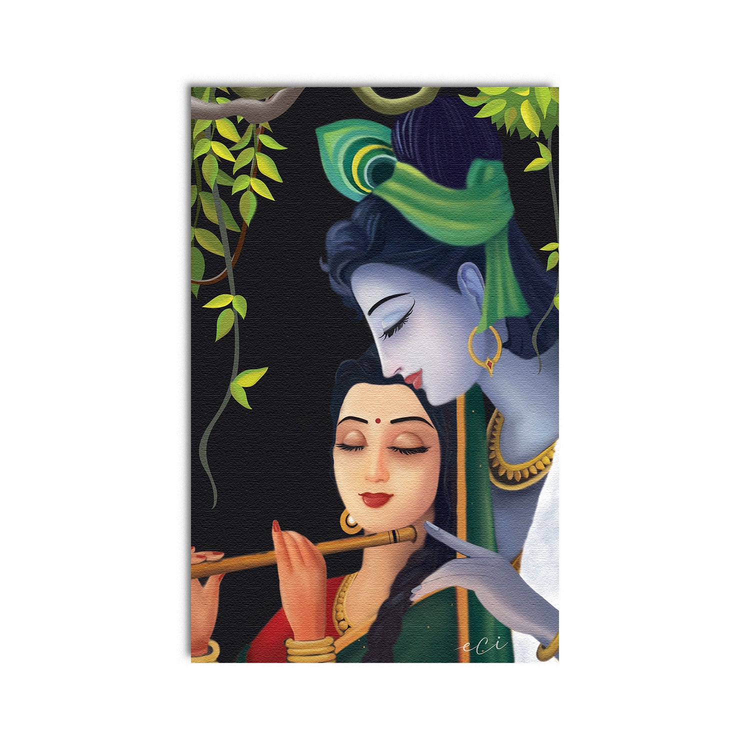 Krishna Radha Original Design Canvas Printed Wall Painting 2