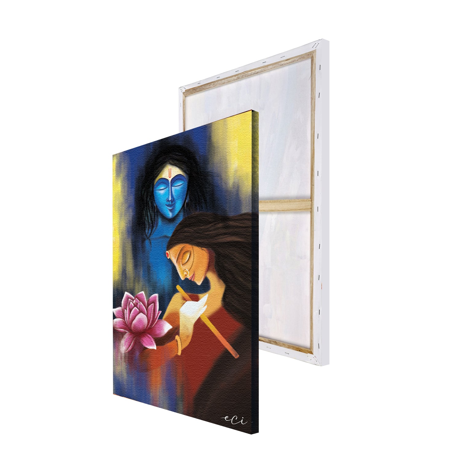 Lord Radha Krishna Religious Original Design Canvas Printed Wall Painting 4