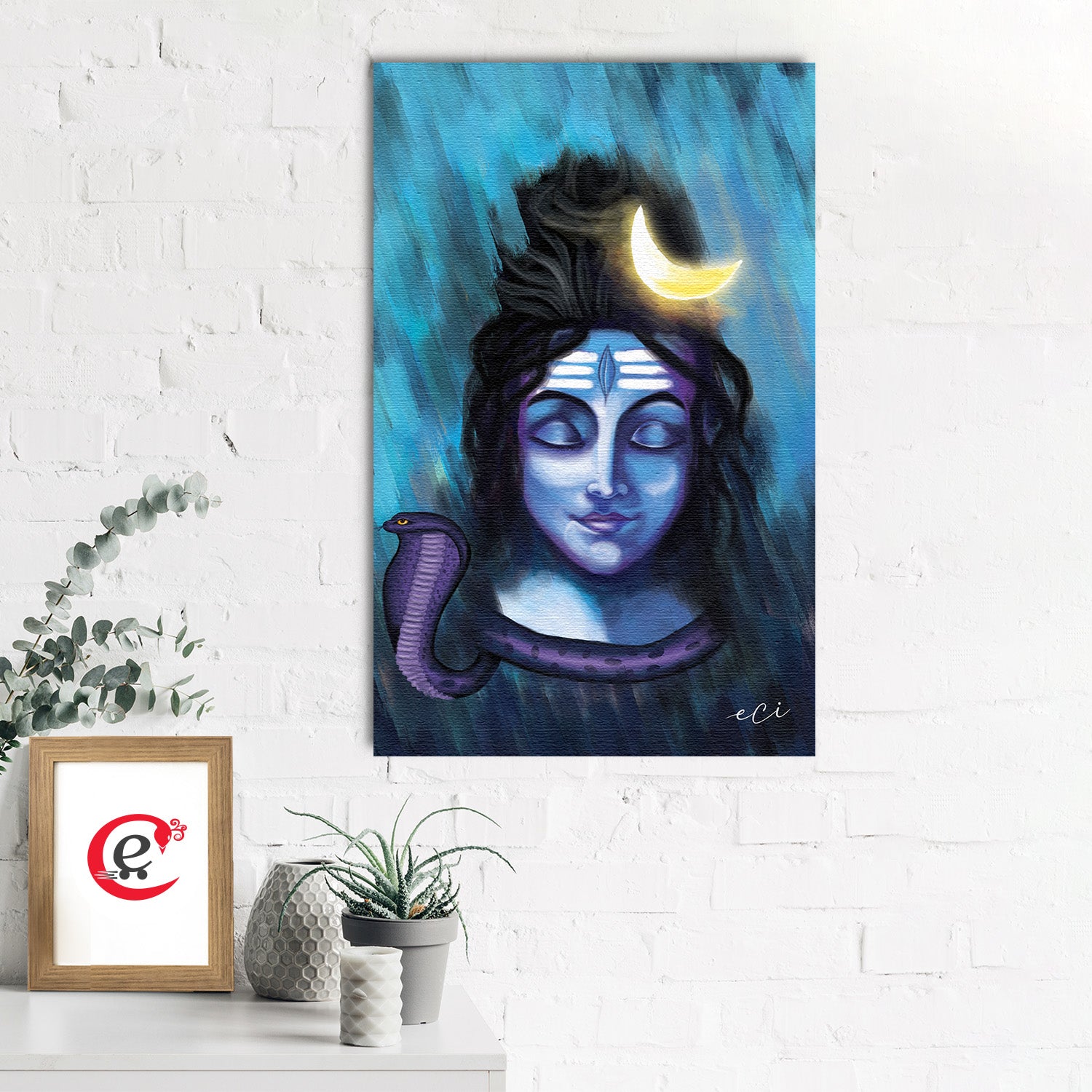 Lord Shiva Wall Painting Digital Printed Religious Canvas Art 1