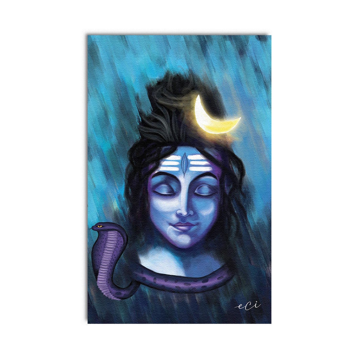 Lord Shiva Wall Painting Digital Printed Religious Canvas Art 2