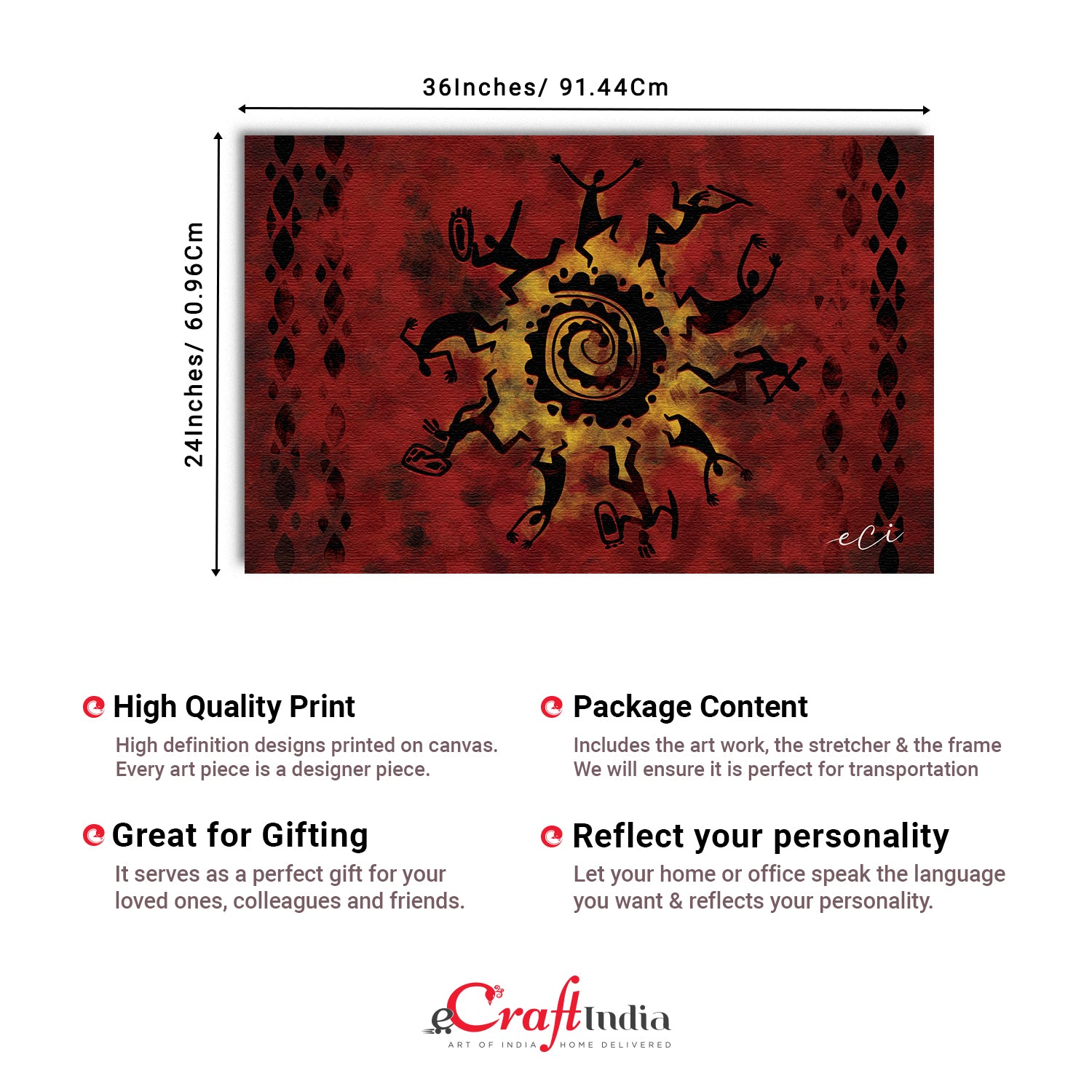 Tribal Mandala Original Design Canvas Printed Wall Painting 3