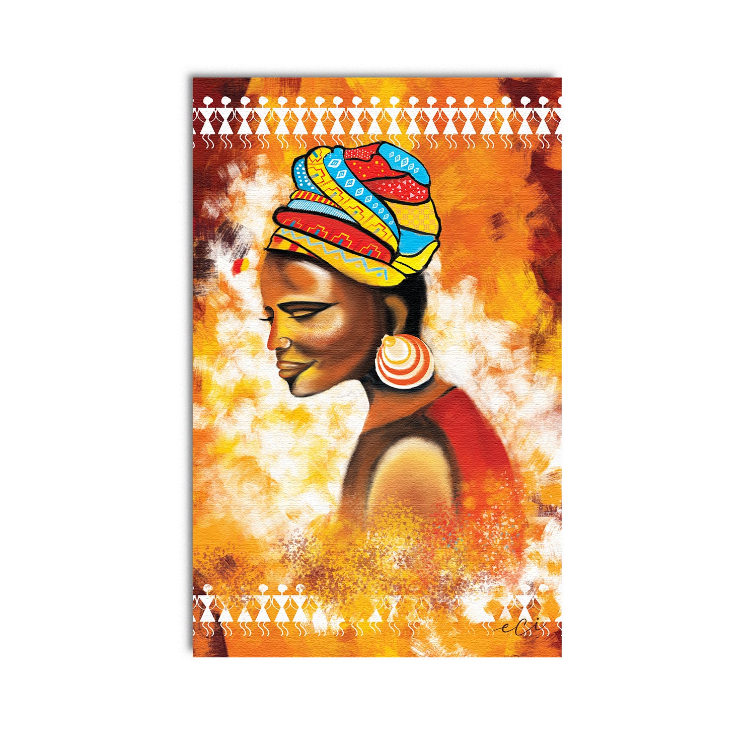 Tribal Lady Original Design Canvas Printed Wall Painting 2