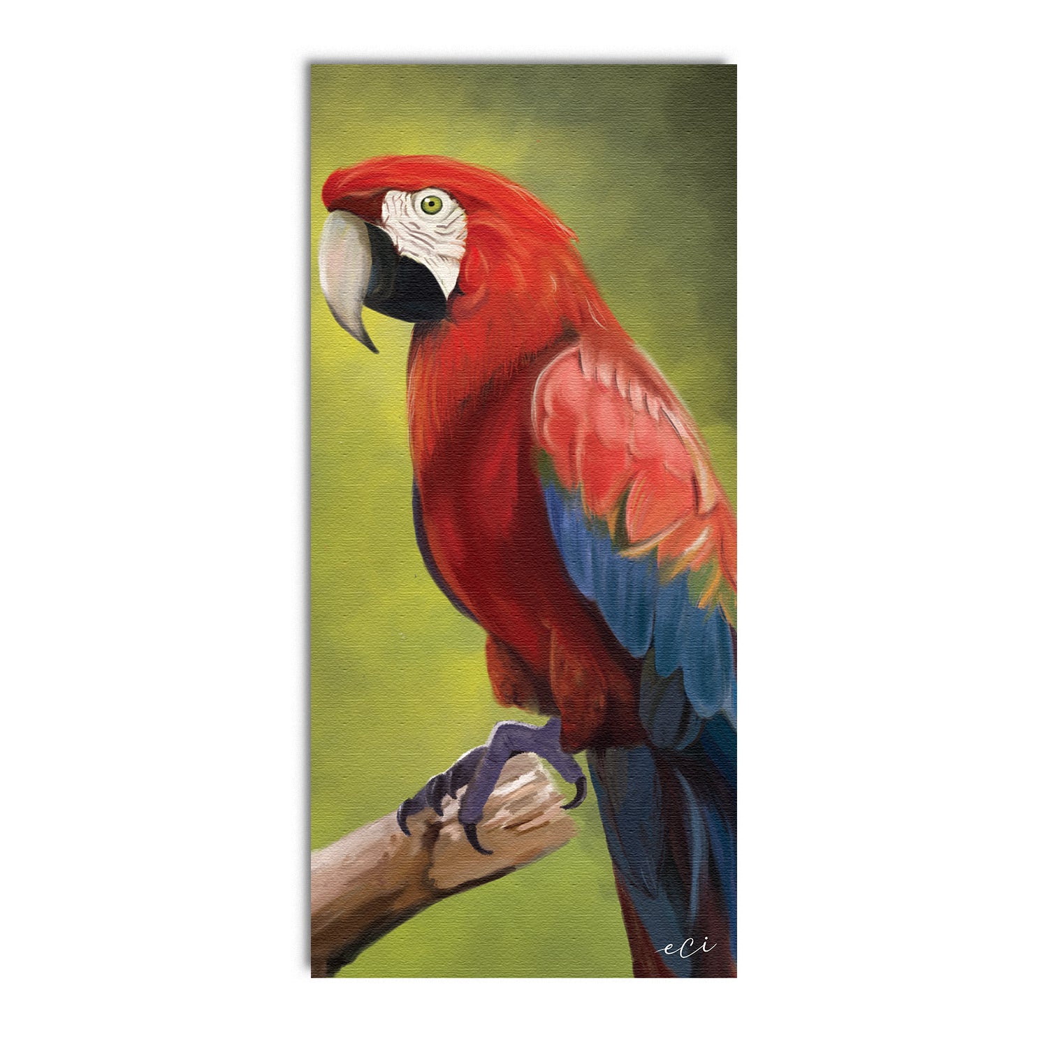 Parrot On Tree Branch Canvas Painting Digital Printed Bird Wall Art 2