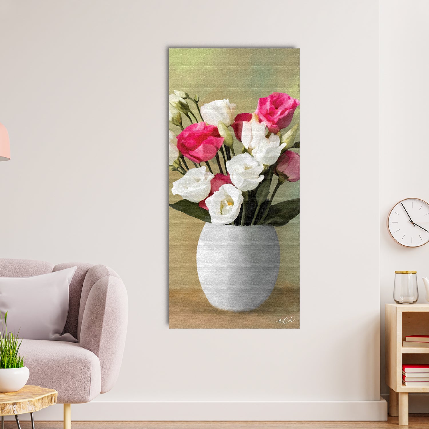 Beautiful Flower Vase Original Design Canvas Printed Wall Painting 1