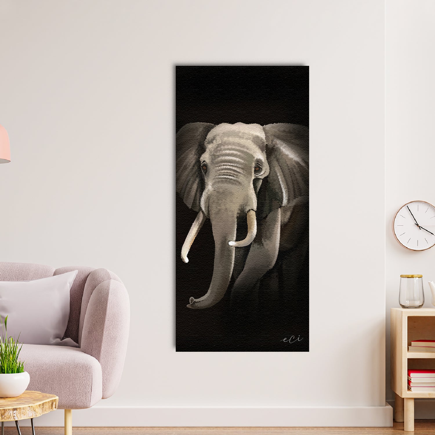 Elephant Canvas Wall Painting Digital Printed Animal Art 1