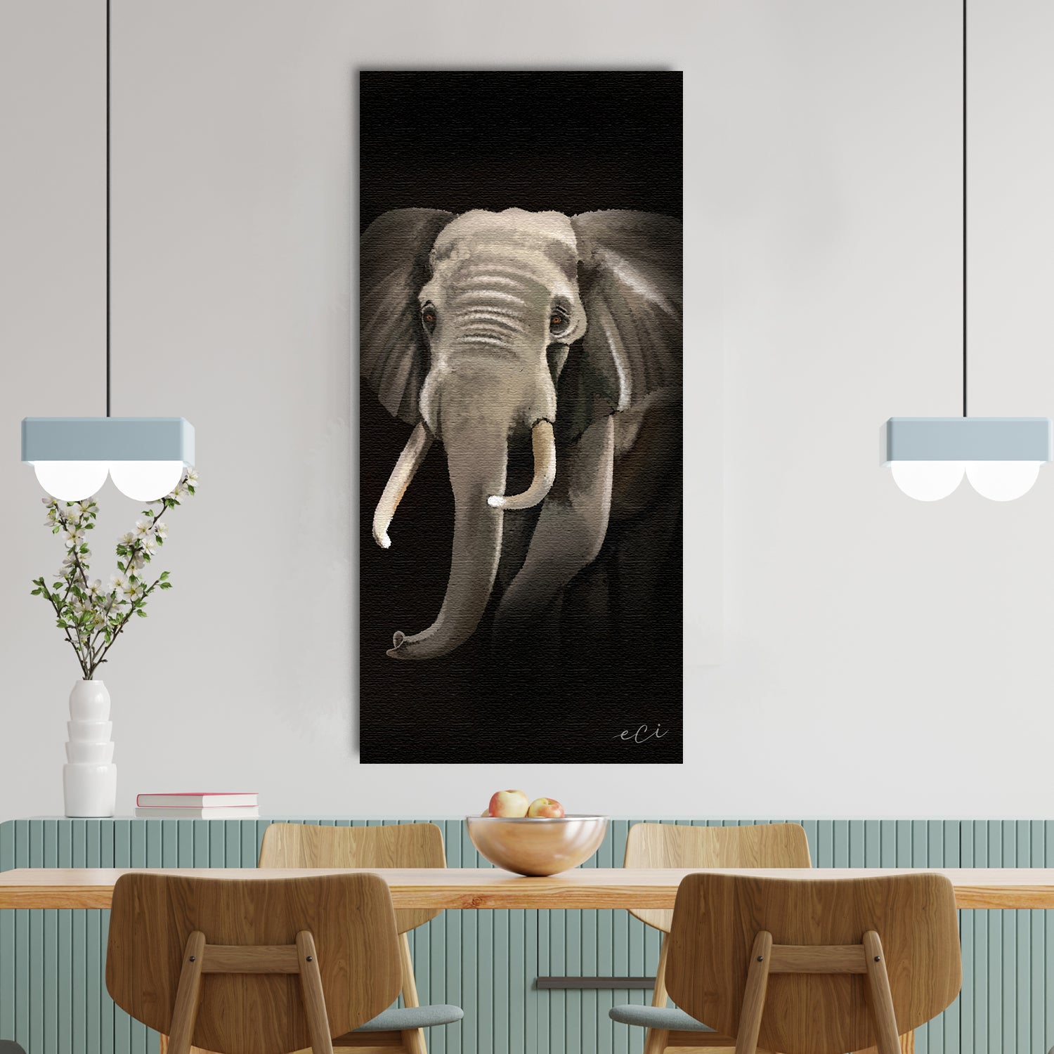 Elephant Canvas Wall Painting Digital Printed Animal Art 2