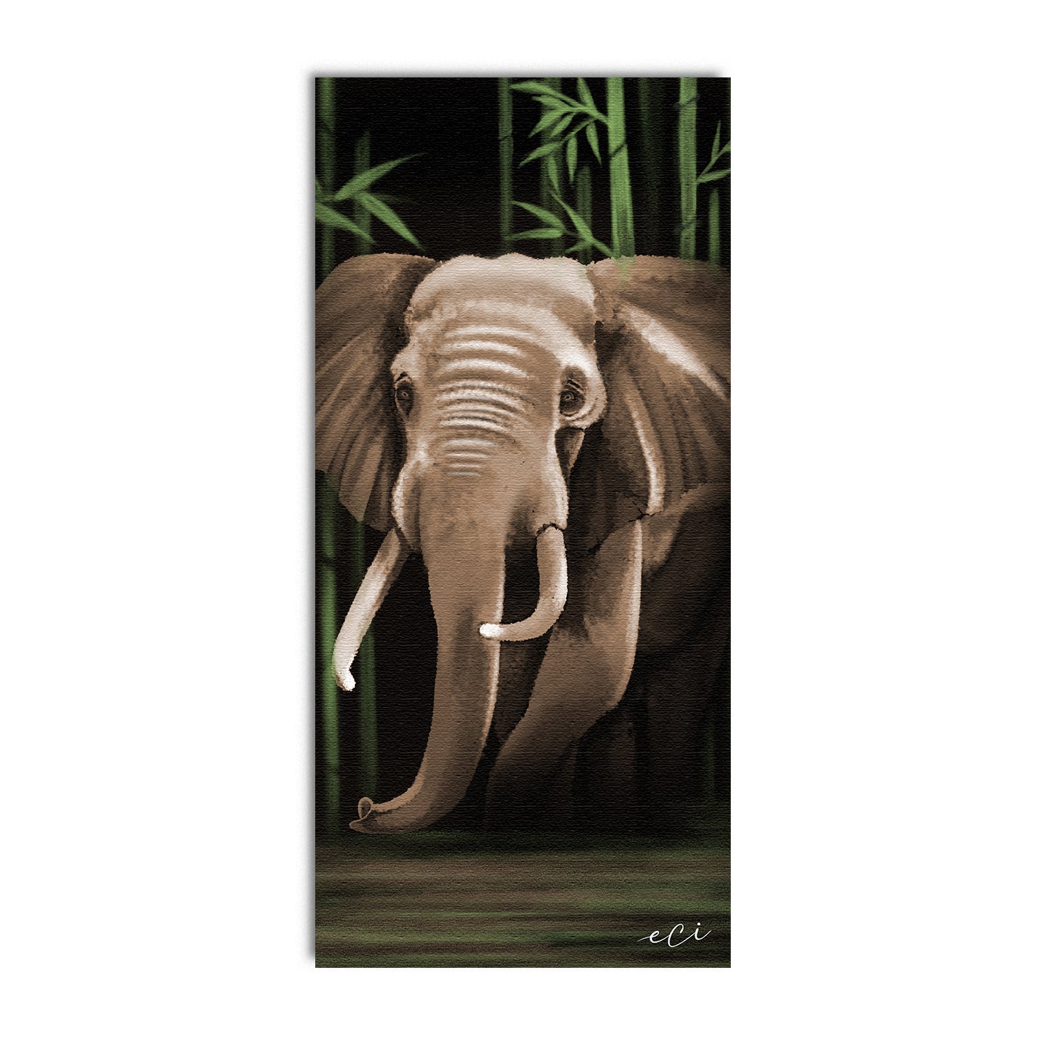Elephant Walking In A Forest Canvas Painting Digital Printed Animal Wall Art