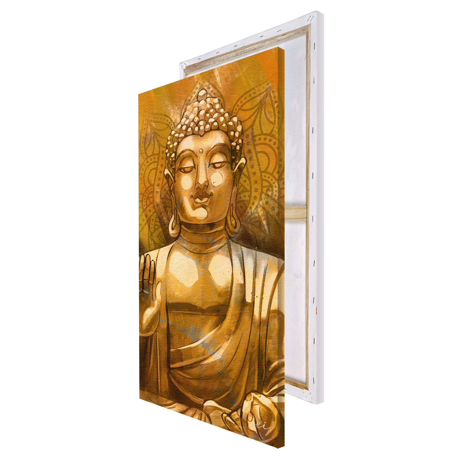 Meditating Blessing Buddha Original Design Canvas Printed Wall Painting 4