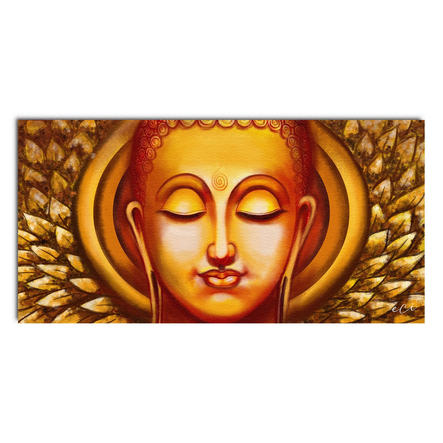 Calm Buddha Face Original Design Canvas Printed Wall Painting