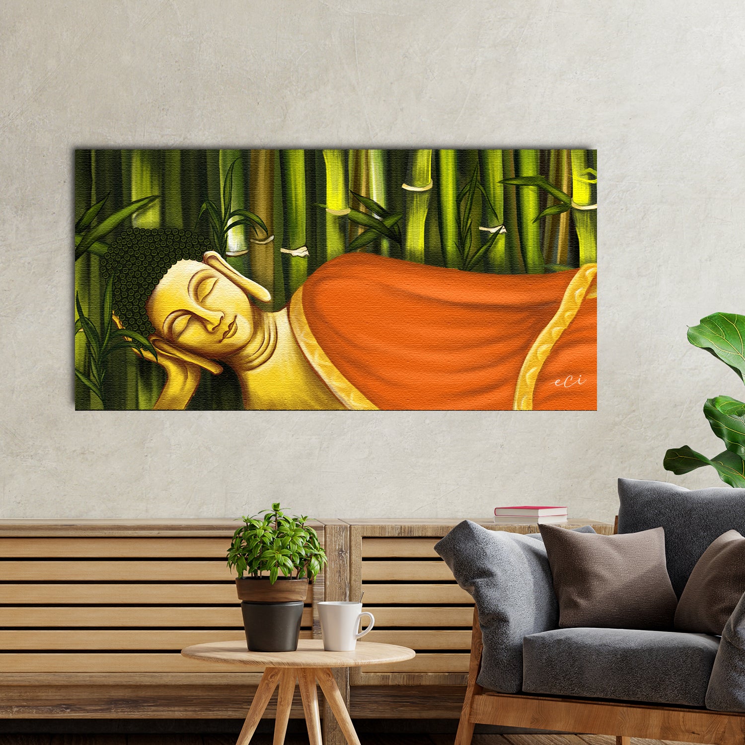 Resting Peaceful Buddha Original Design Canvas Printed Wall Painting 1