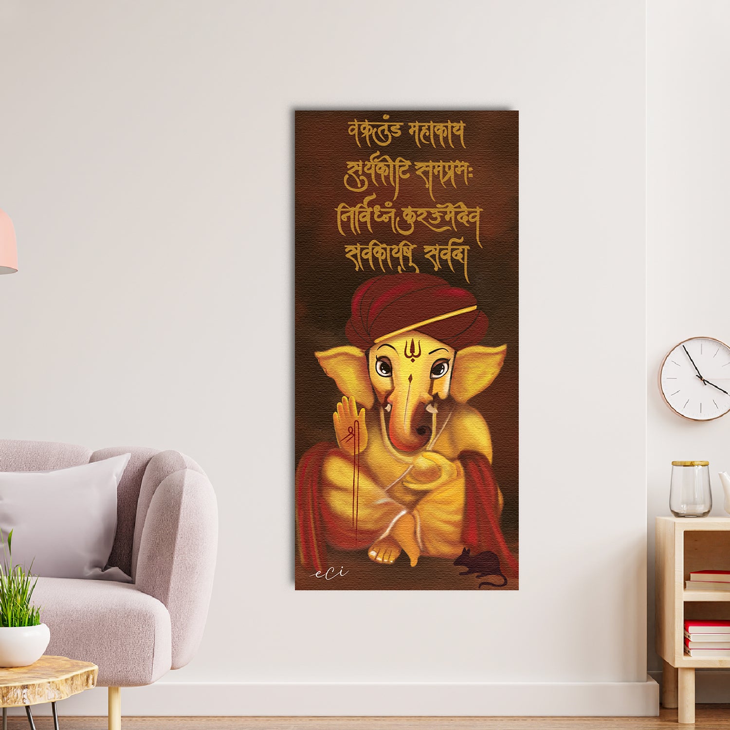 Spiritual Lord Ganesha Original Design Canvas Printed Wall Painting