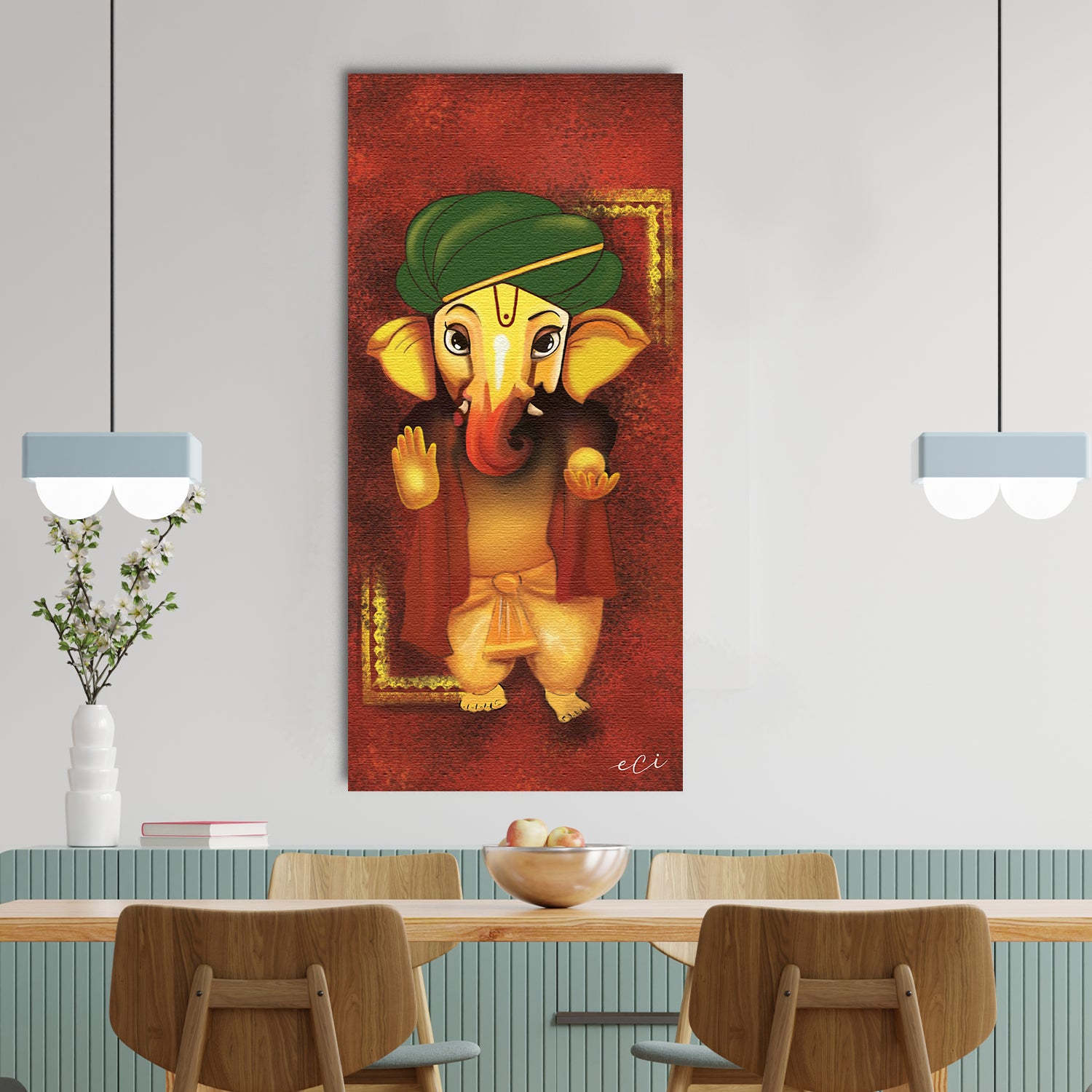 Spiritual Lord Ganesha Original Design Canvas Printed Wall Painting 1