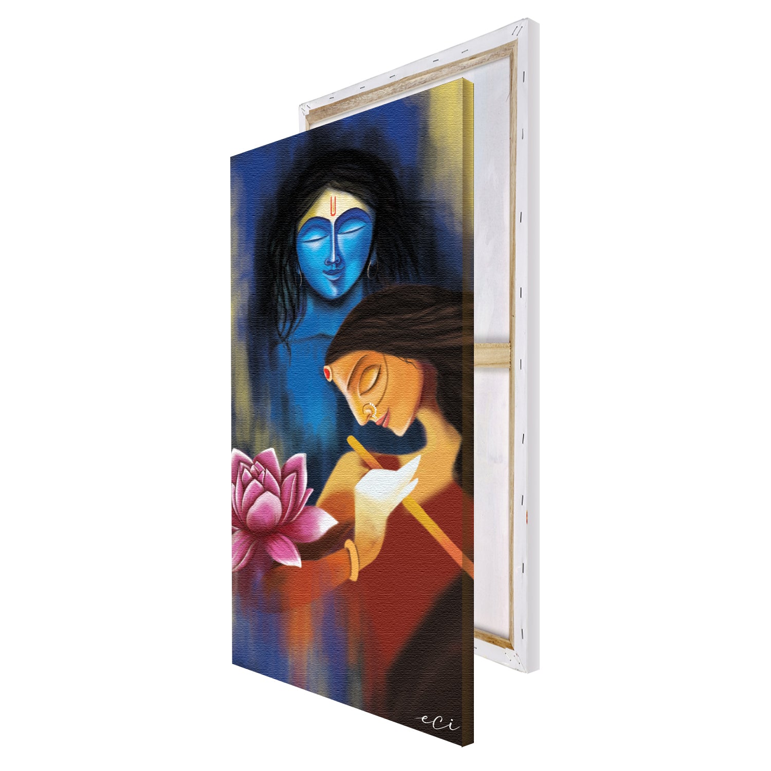 Lord Radha Krishna Religious Original Design Canvas Printed Wall Painting 4