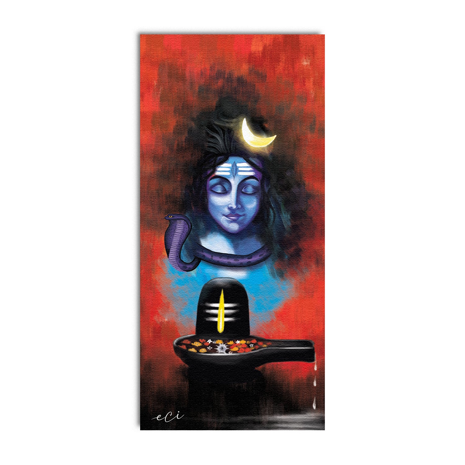 Beautiful Lord Shiva Original Design Canvas Printed Wall Painting
