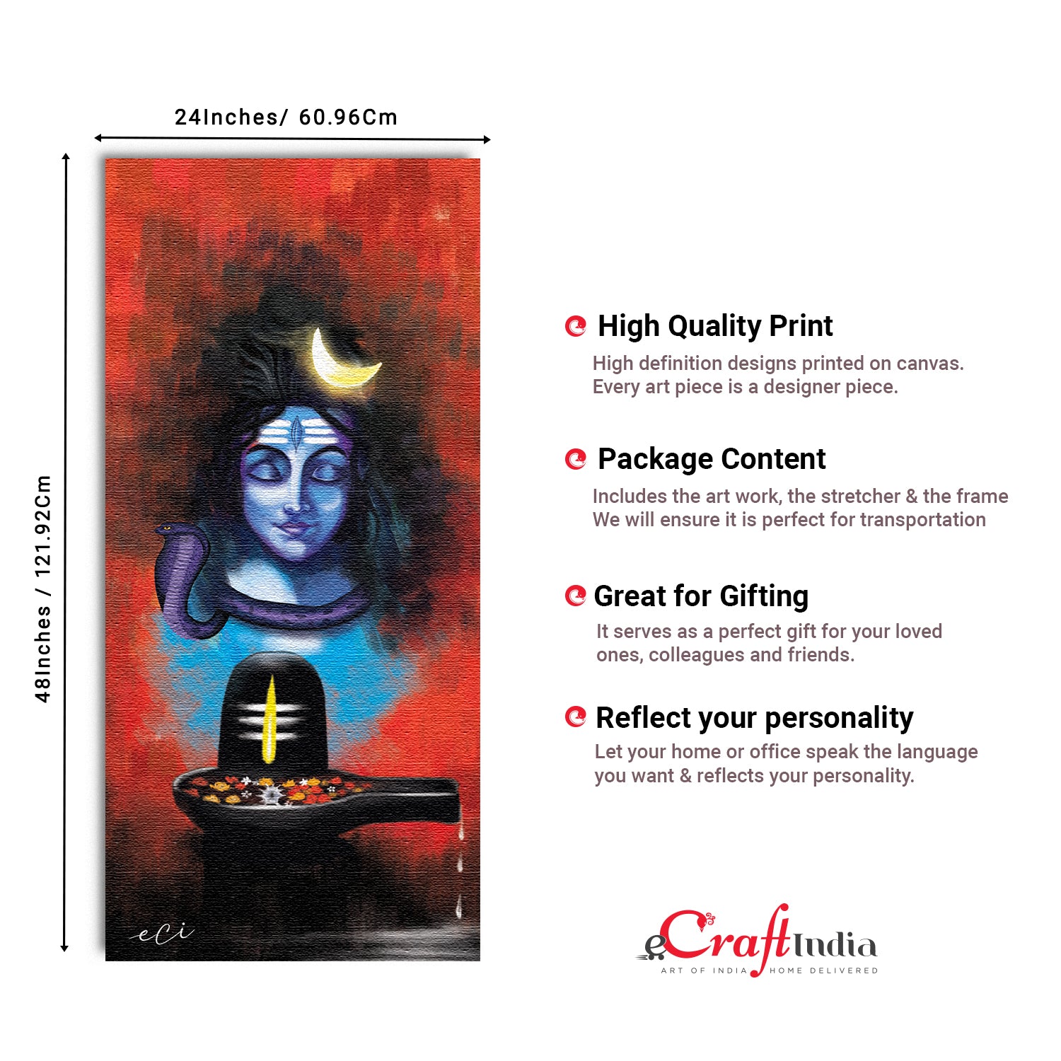 Beautiful Lord Shiva Original Design Canvas Printed Wall Painting 3