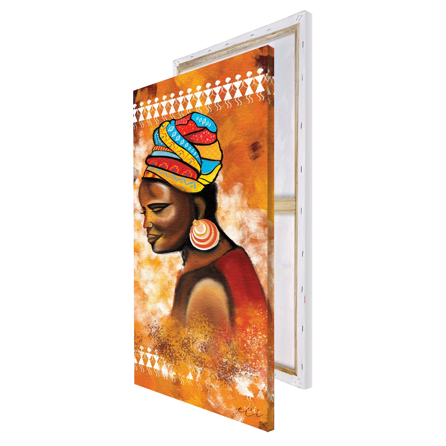 African Tribal Woman Painting Digital Printed Canvas Wall Art 4