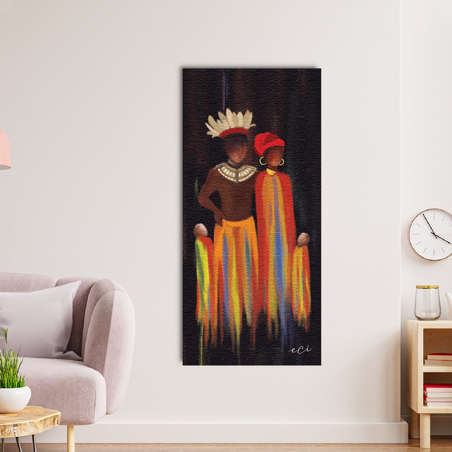Tribal Family Original Design Canvas Printed Wall Painting