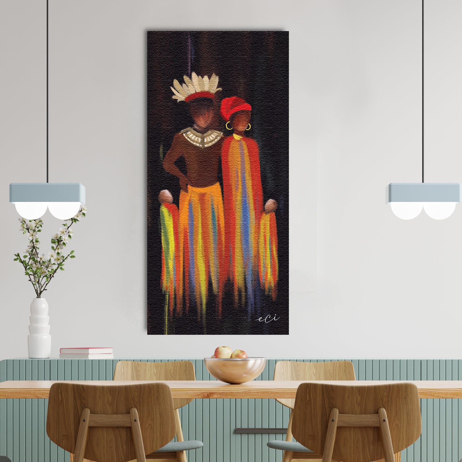 Tribal Family Original Design Canvas Printed Wall Painting 1