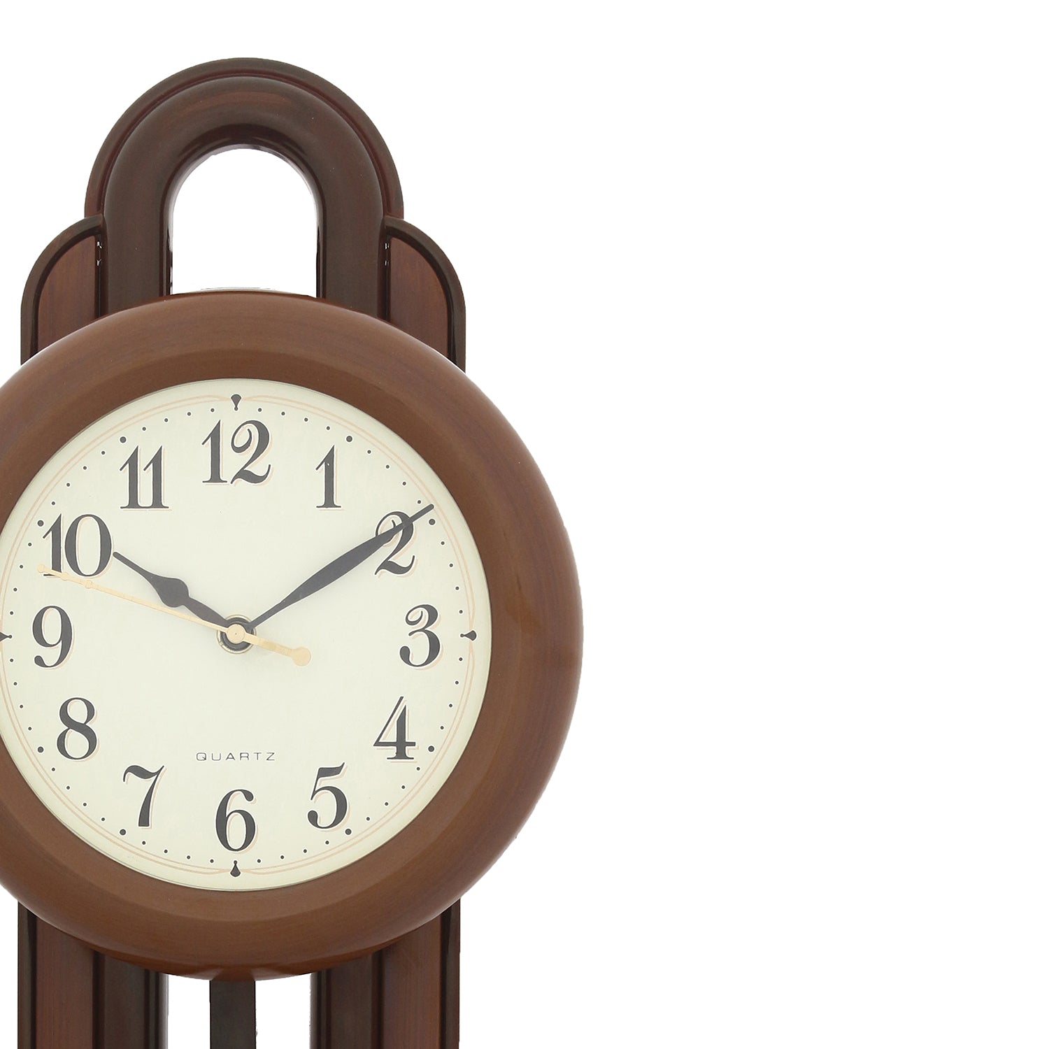Brown Round Plastic Pendulum Wall Clock 6