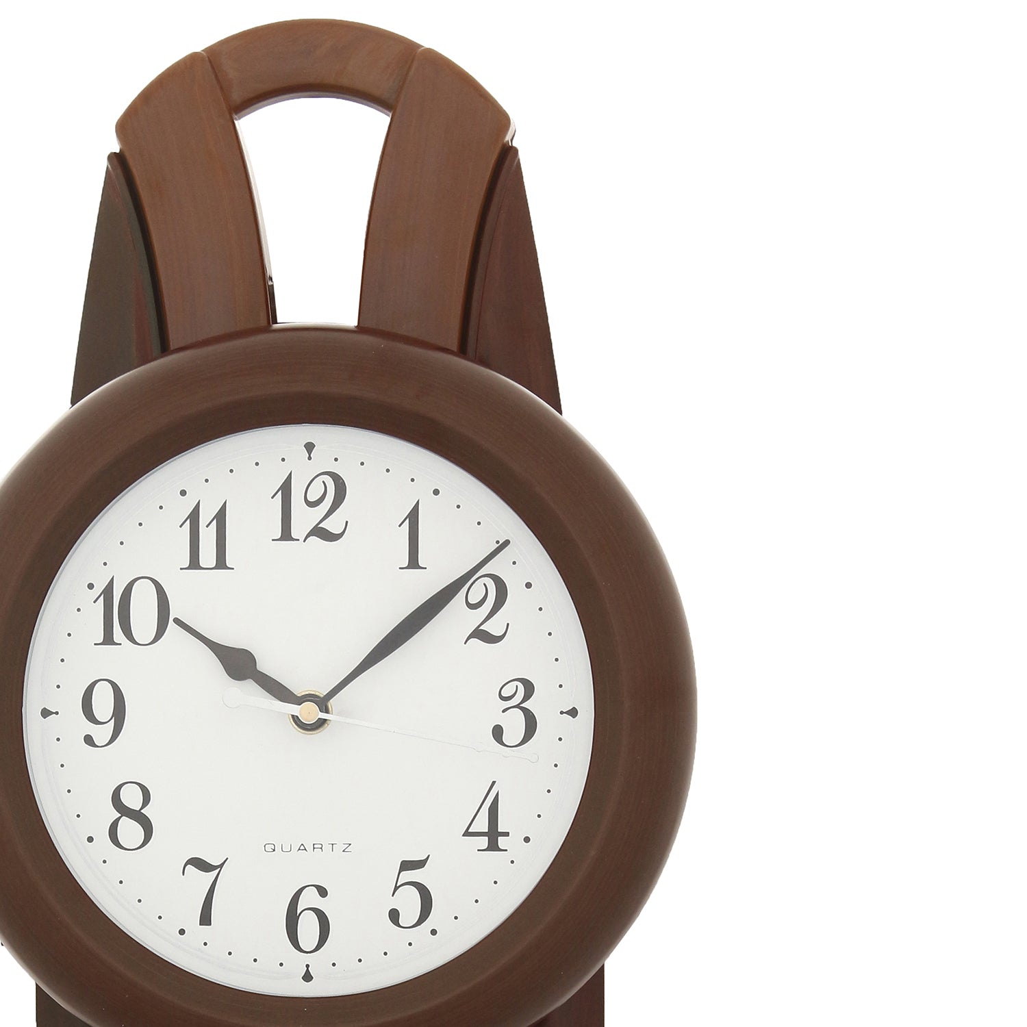 Brown Round Plastic Pendulum Wall Clock 6
