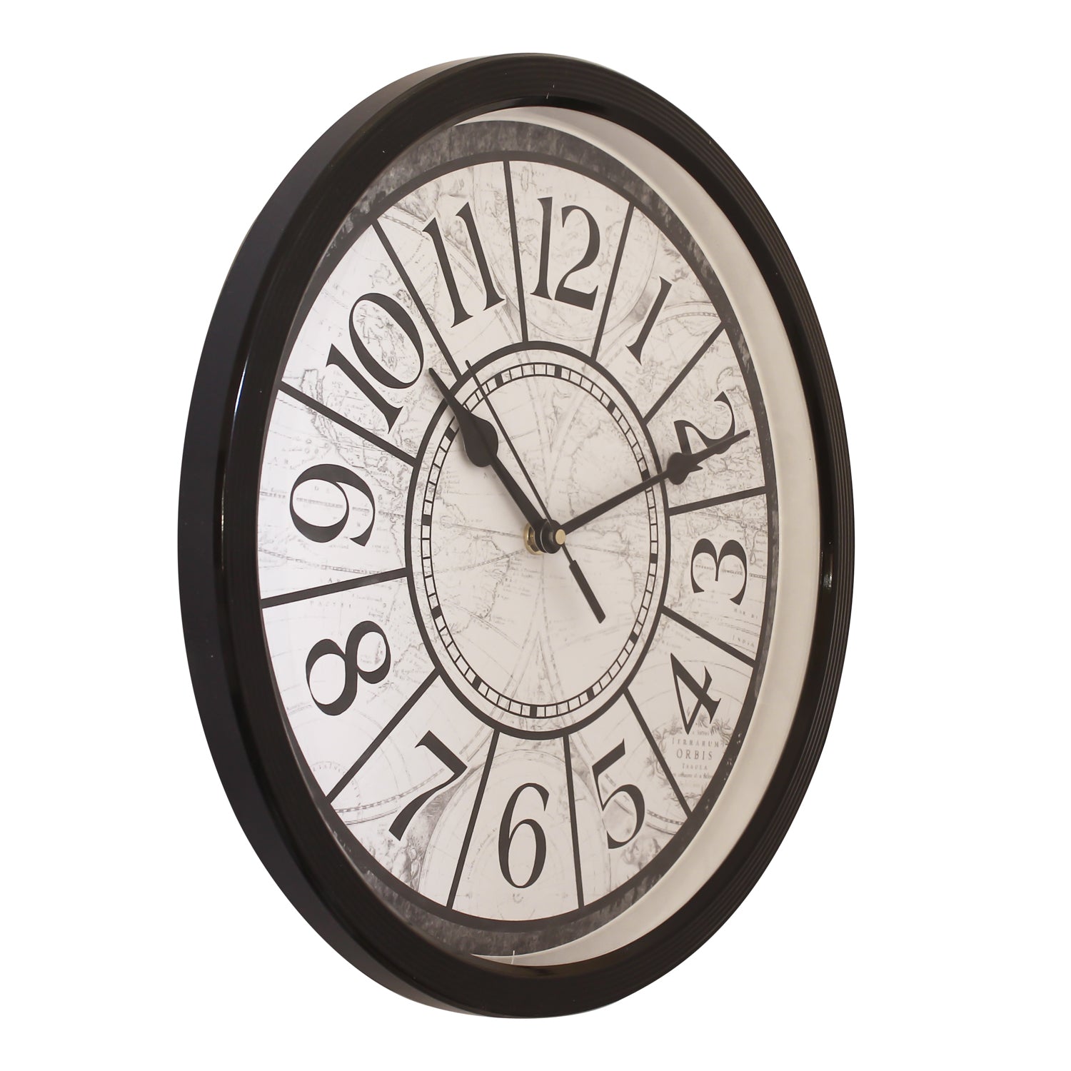 Round Antique look Plastic Quartz analog wall clock (Black 32 x 32 cm) 3