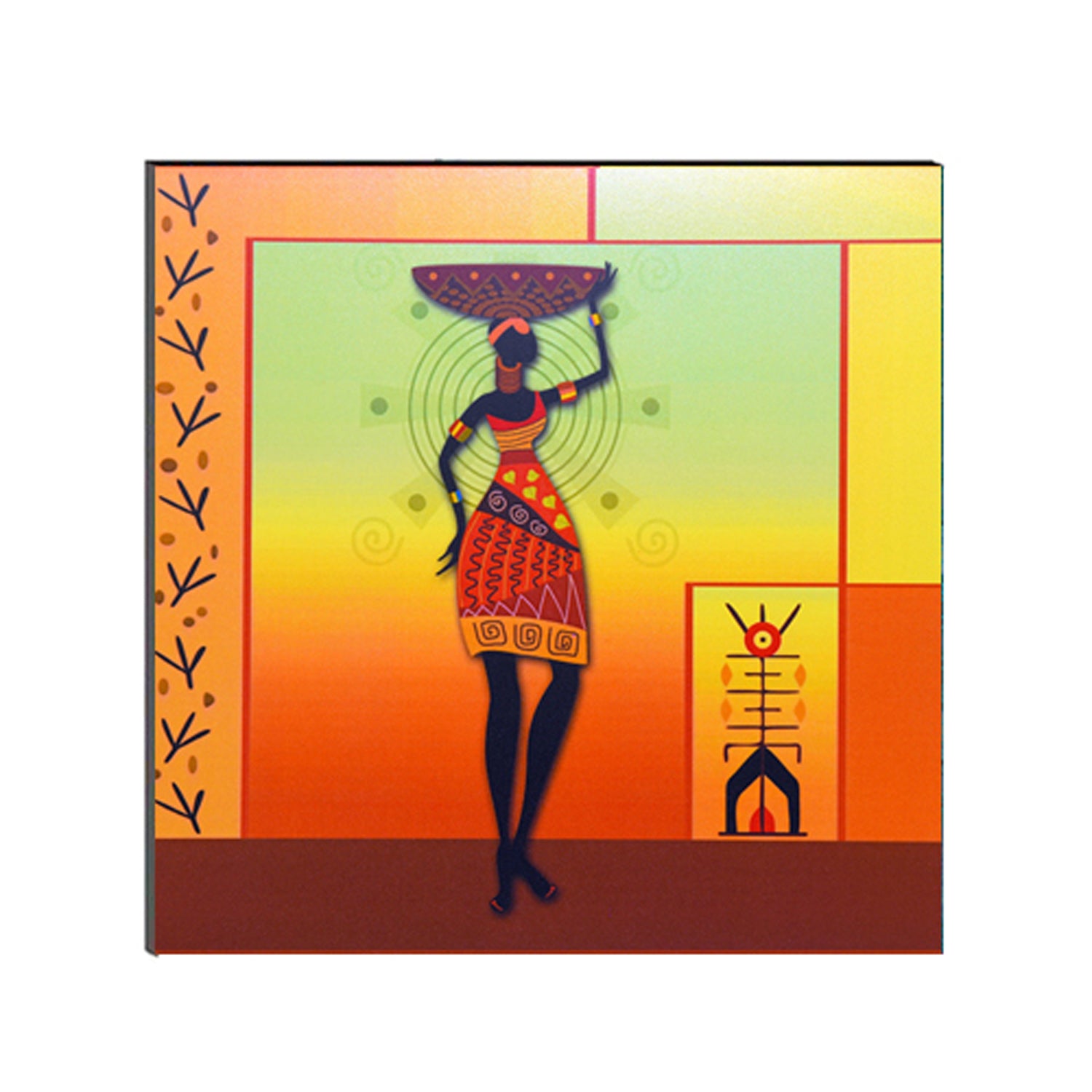 Tribal Woman Painting Digital Printed Wall Art