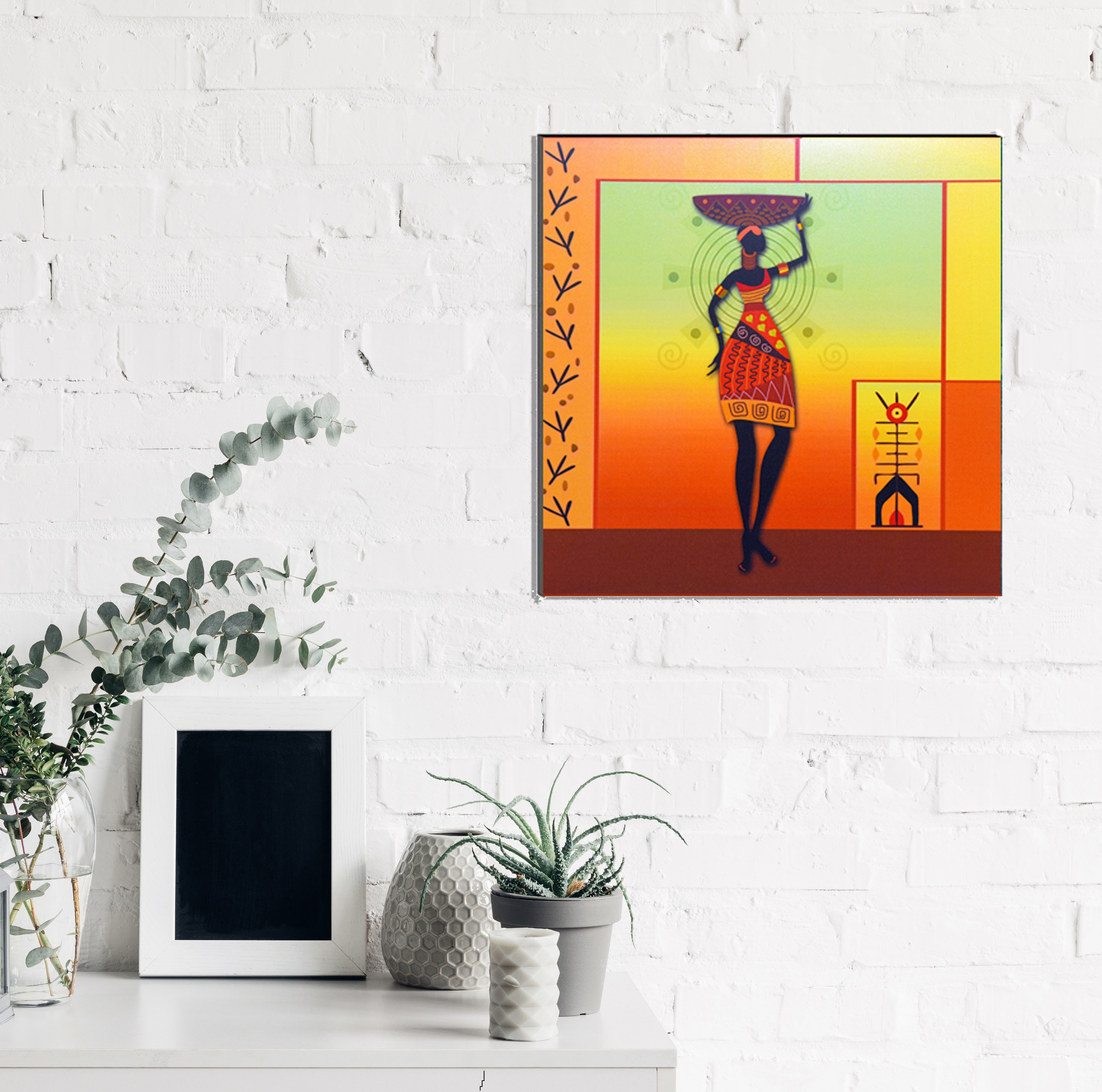 Tribal Woman Painting Digital Printed Wall Art 1