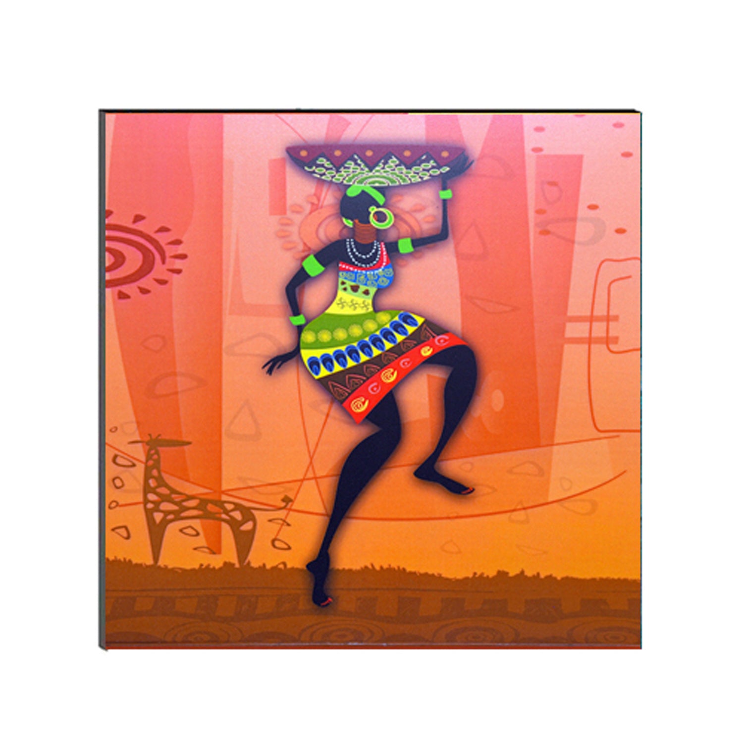 Tribal Woman Painting Digital Printed Wall Art