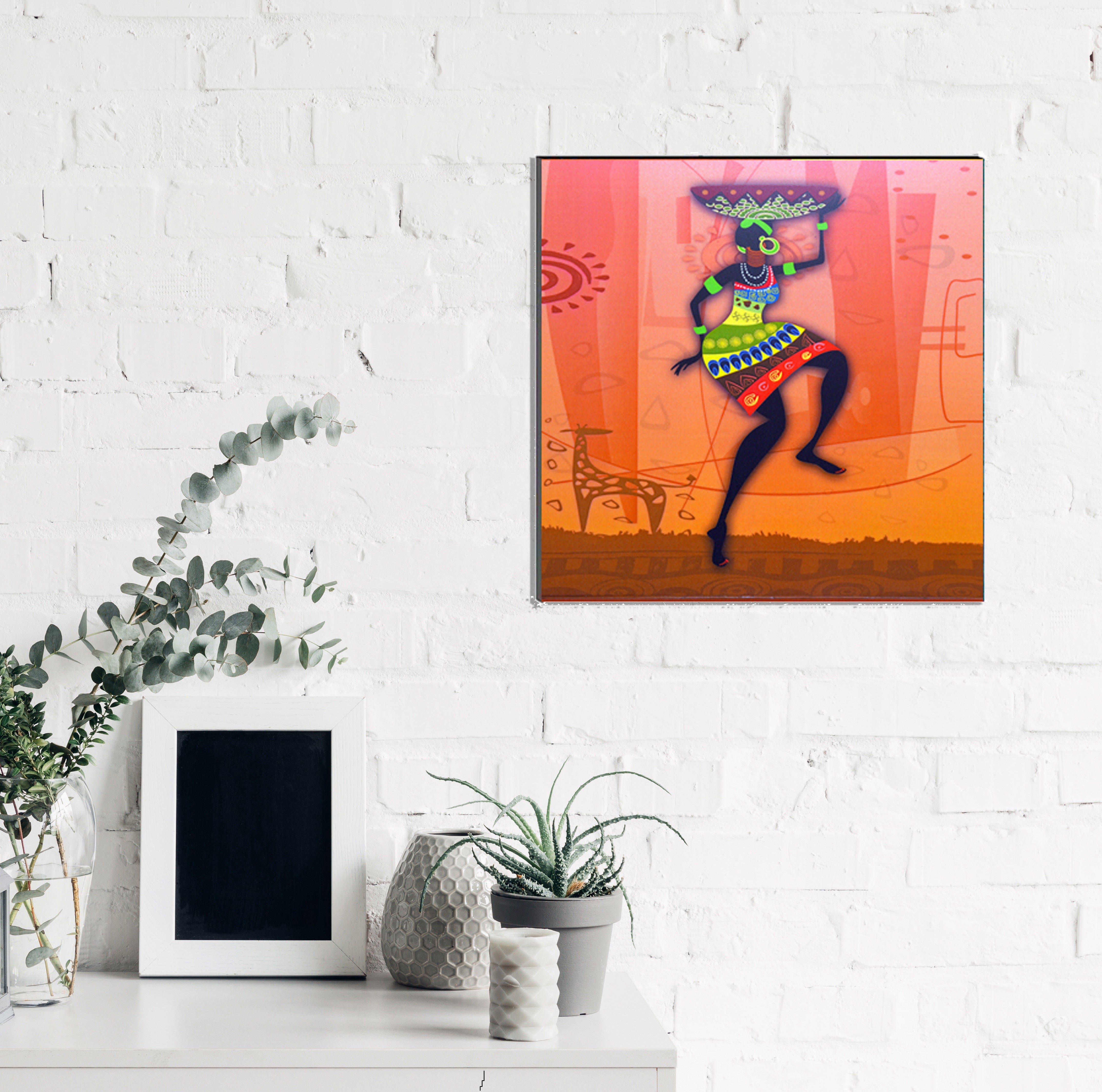Tribal Woman Painting Digital Printed Wall Art 1