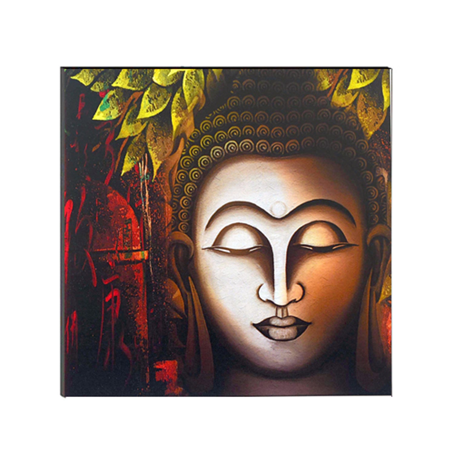 Meditating Lord Buddha Painting Digital Printed Religious Wall Art
