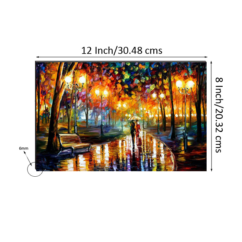 6MM MDF Couple Under Rain Scenic View Satin Matt Texture UV Art Painting 2