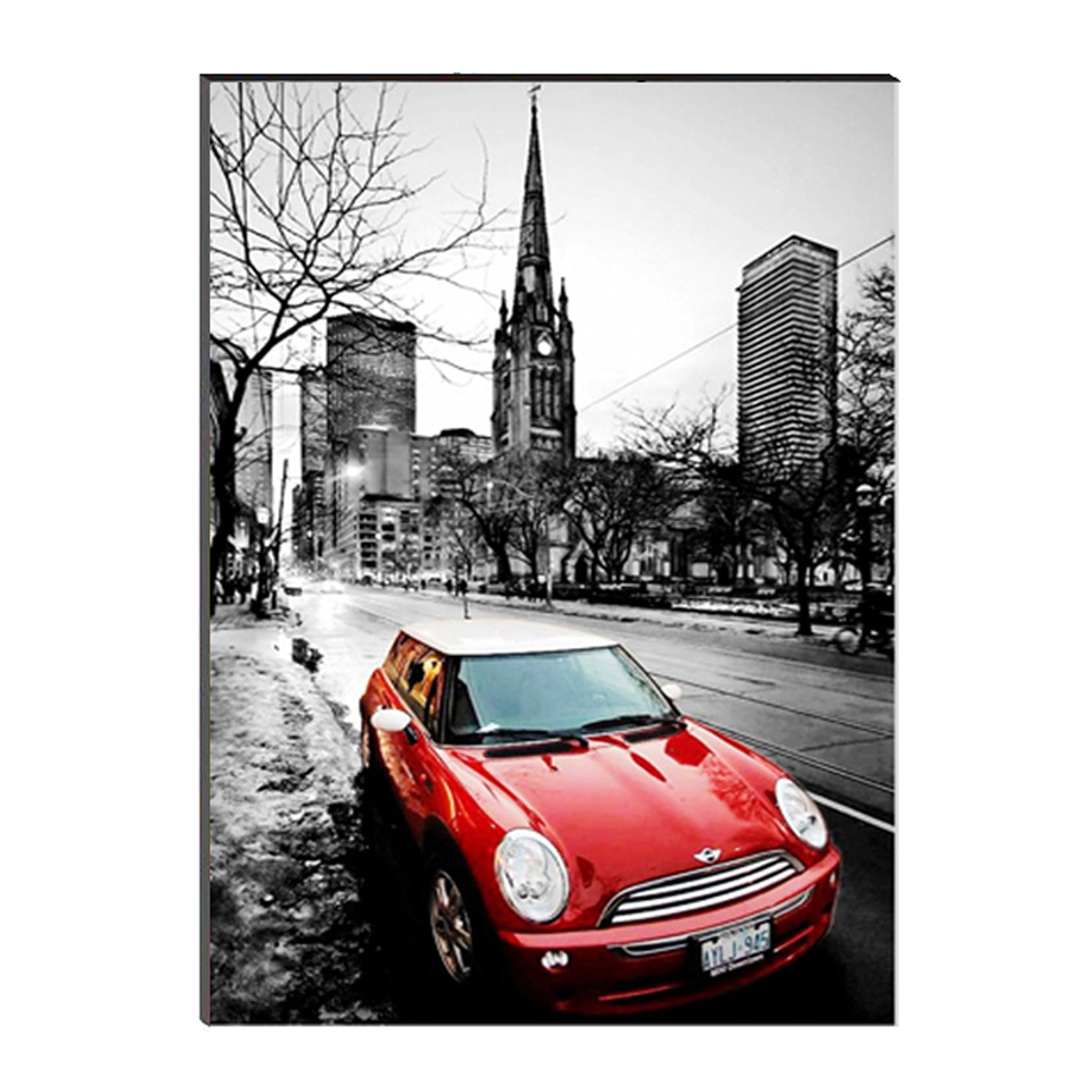6MM MDF Red Antique Car Satin Matt Texture UV Art Painting