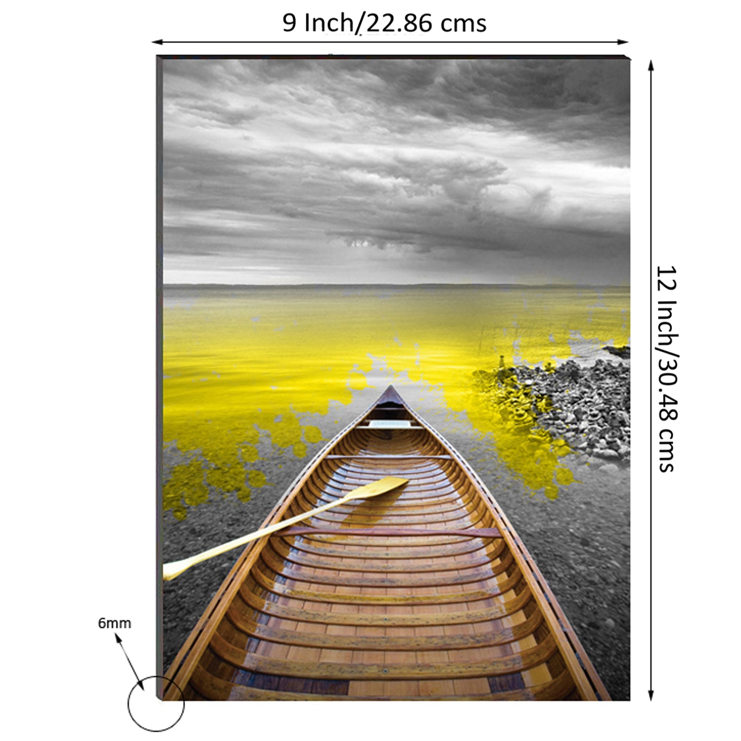 6MM MDF Colorful River Side Parked Boat Satin Matt Texture UV Art Painting 2