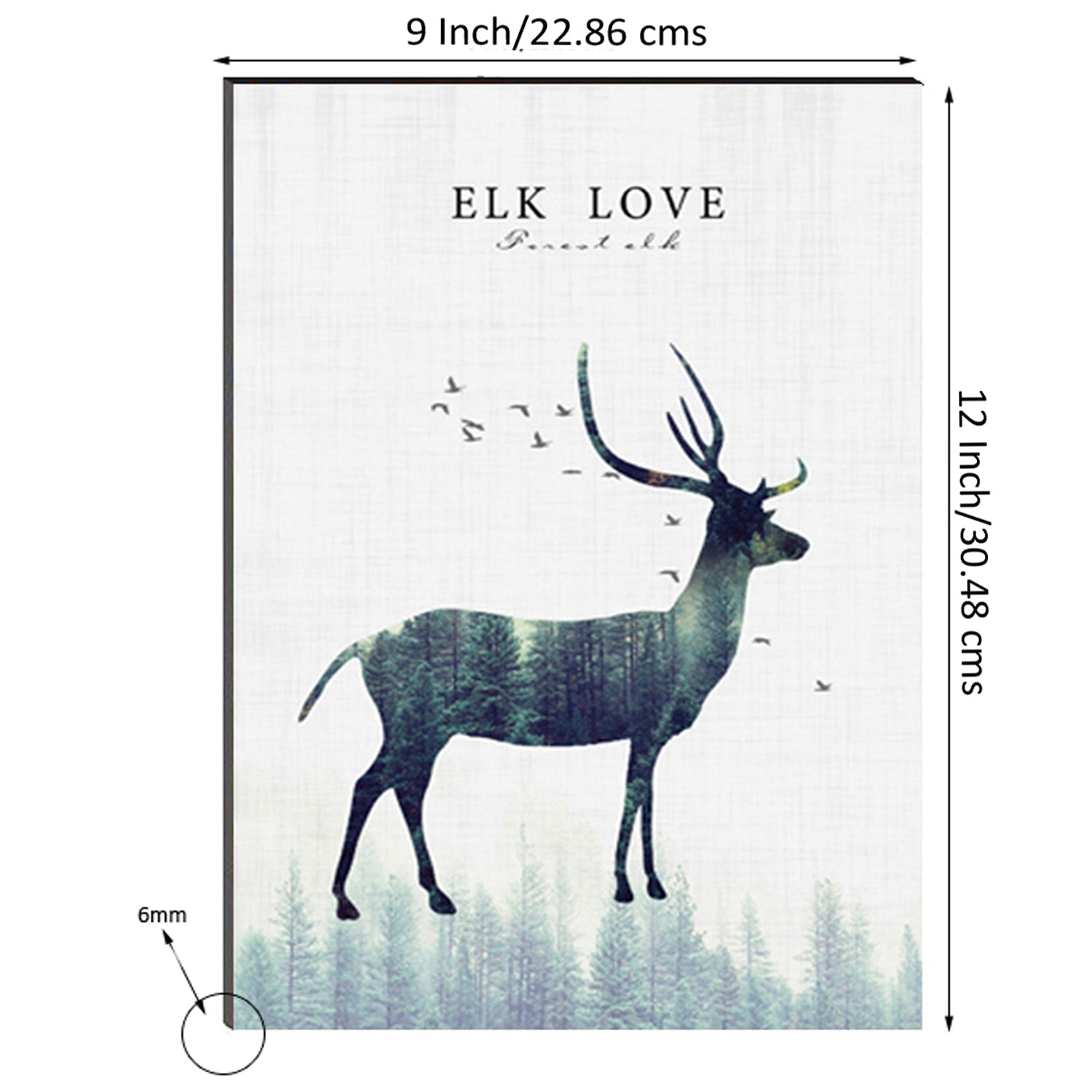 6MM MDF Elk Love Deer Satin Matt Texture UV Art Painting 2