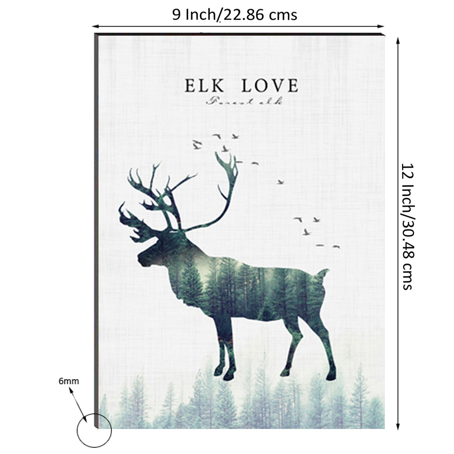 6MM MDF Elk Love Deer Satin Matt Texture UV Art Painting 2