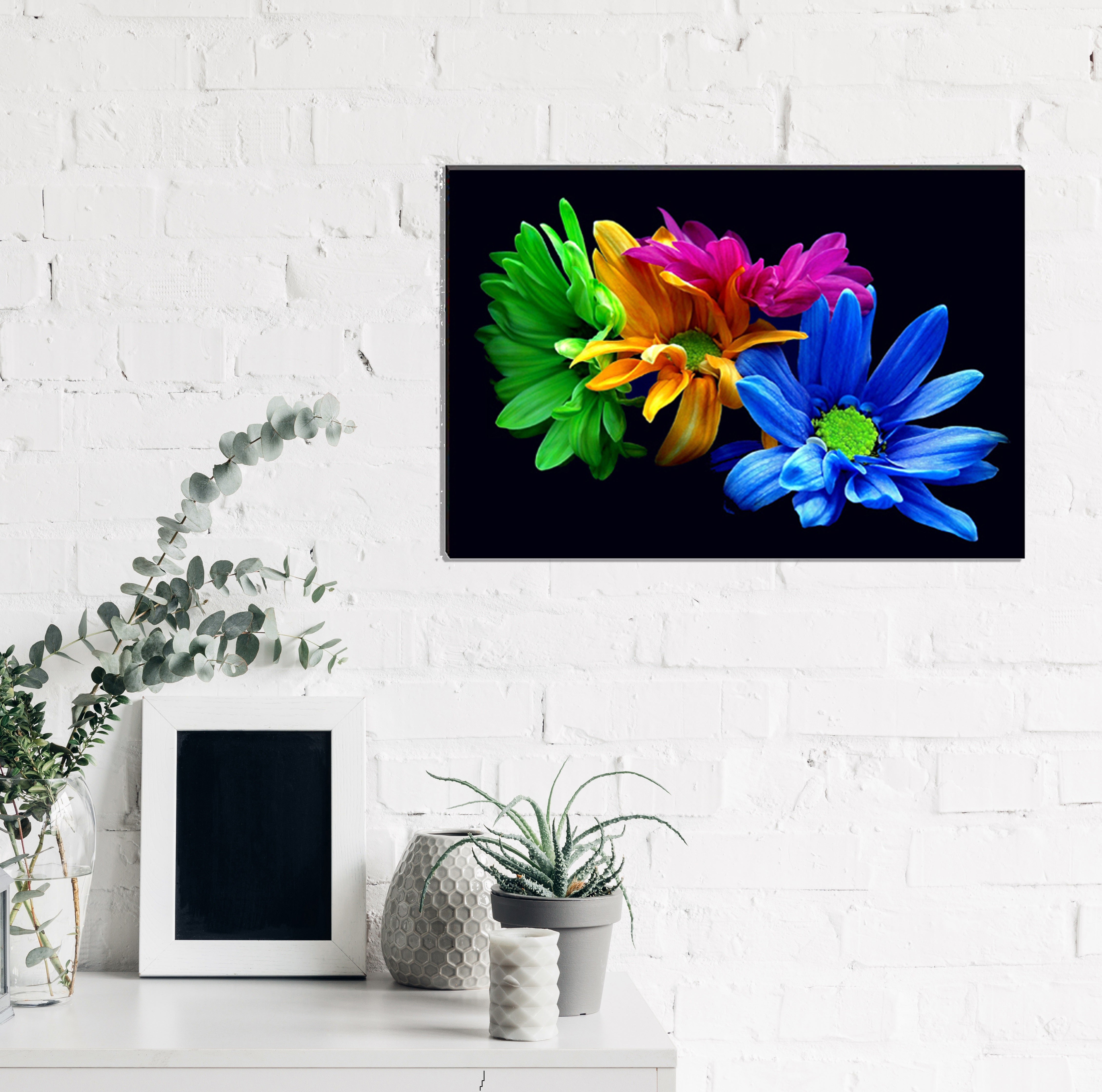 6MM MDF Colorful Flowers Satin Matt Texture UV Art Painting 1