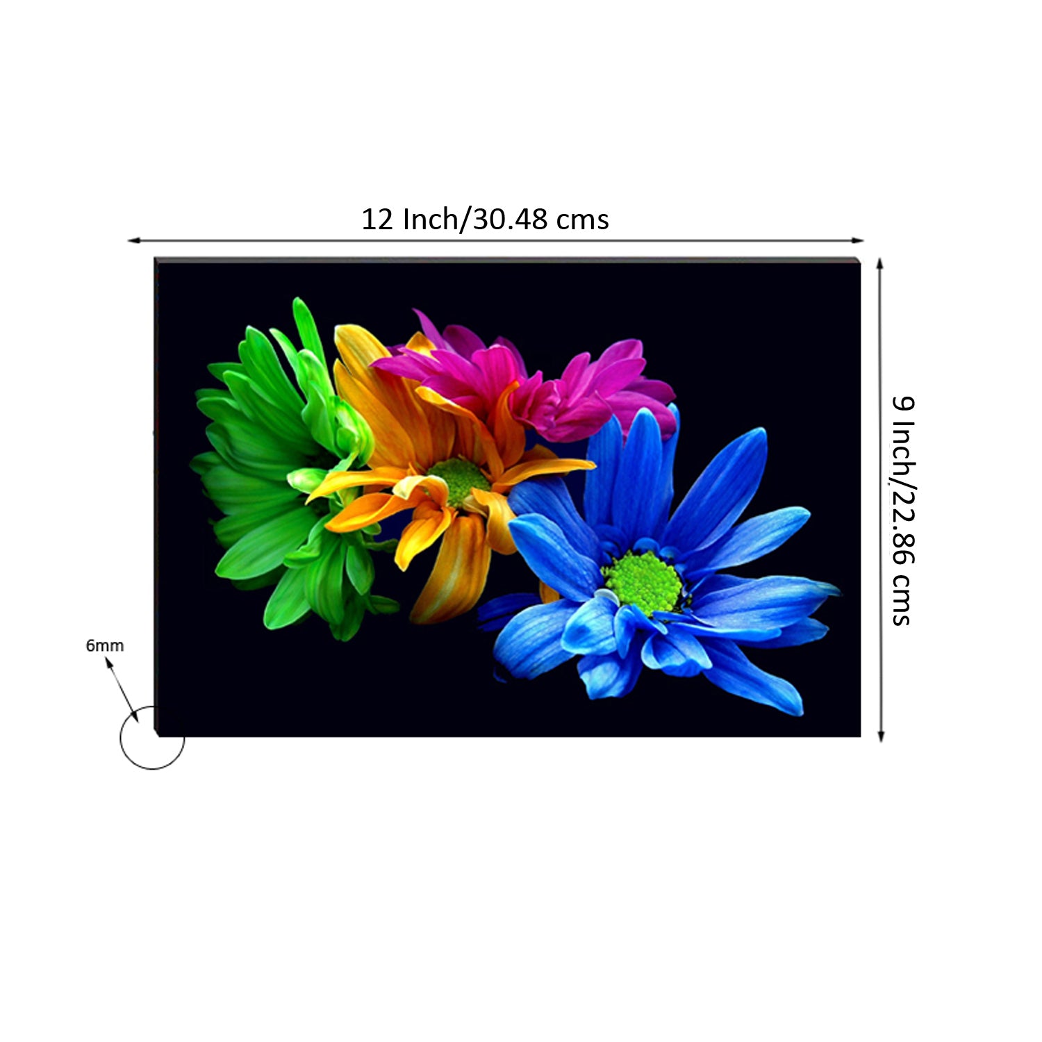 6MM MDF Colorful Flowers Satin Matt Texture UV Art Painting 2