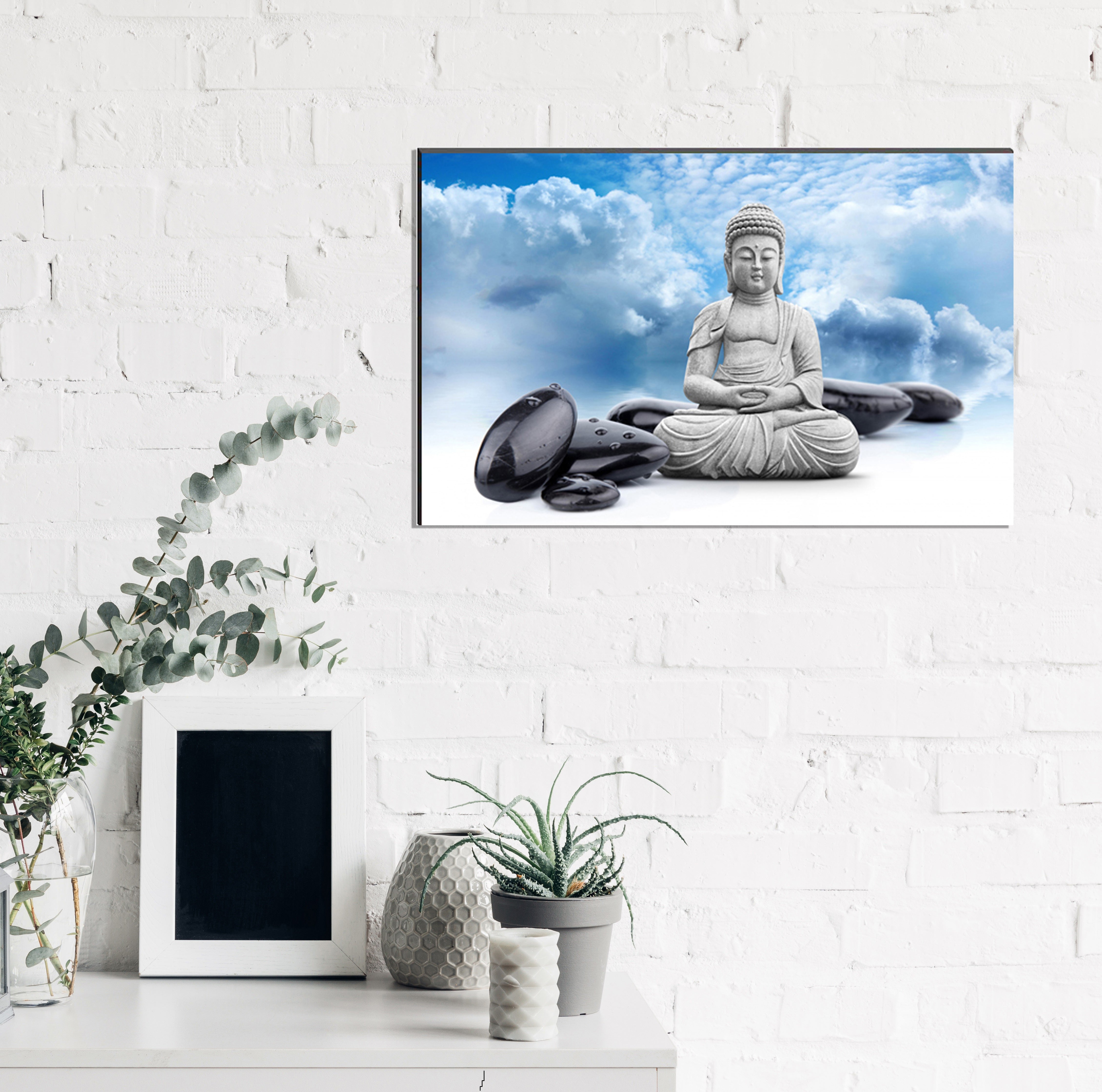 Meditating Buddha Painting Digital Printed Religious Wall Art 1