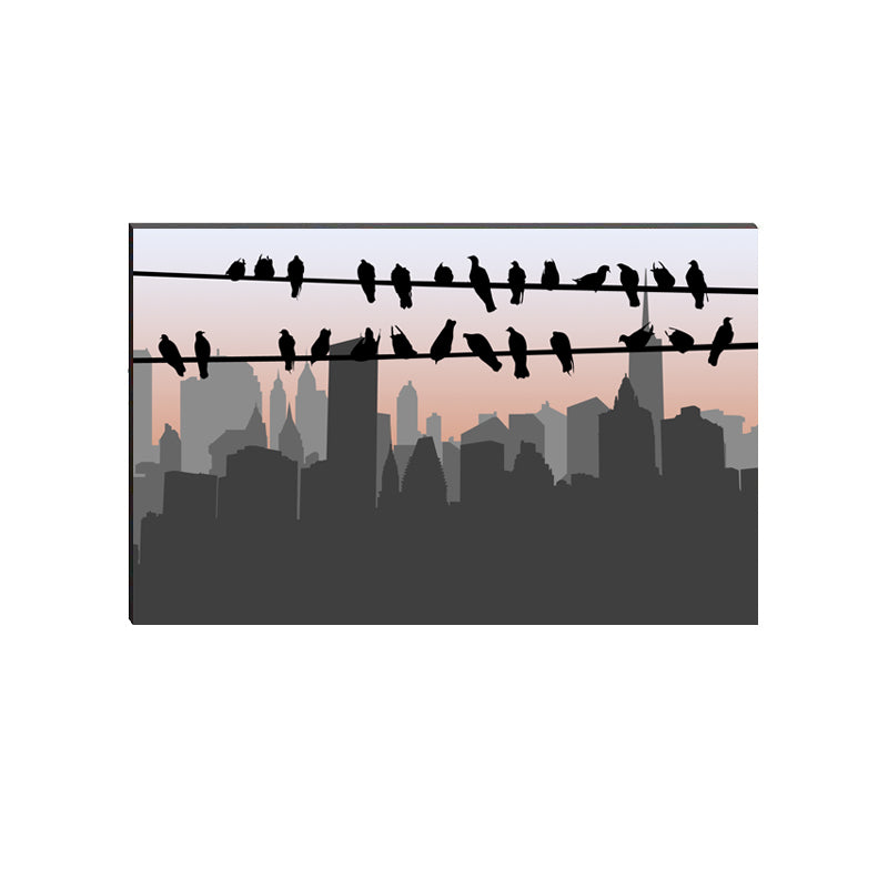 6MM MDF Birds Sitting on Wire Satin Matt Texture UV Art Painting