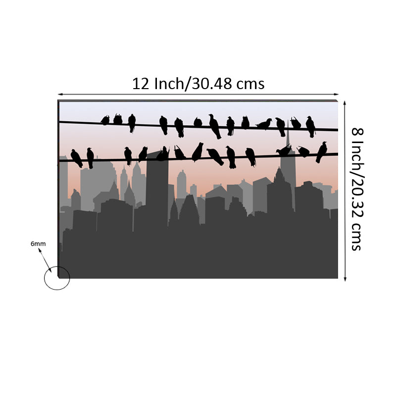 6MM MDF Birds Sitting on Wire Satin Matt Texture UV Art Painting 2