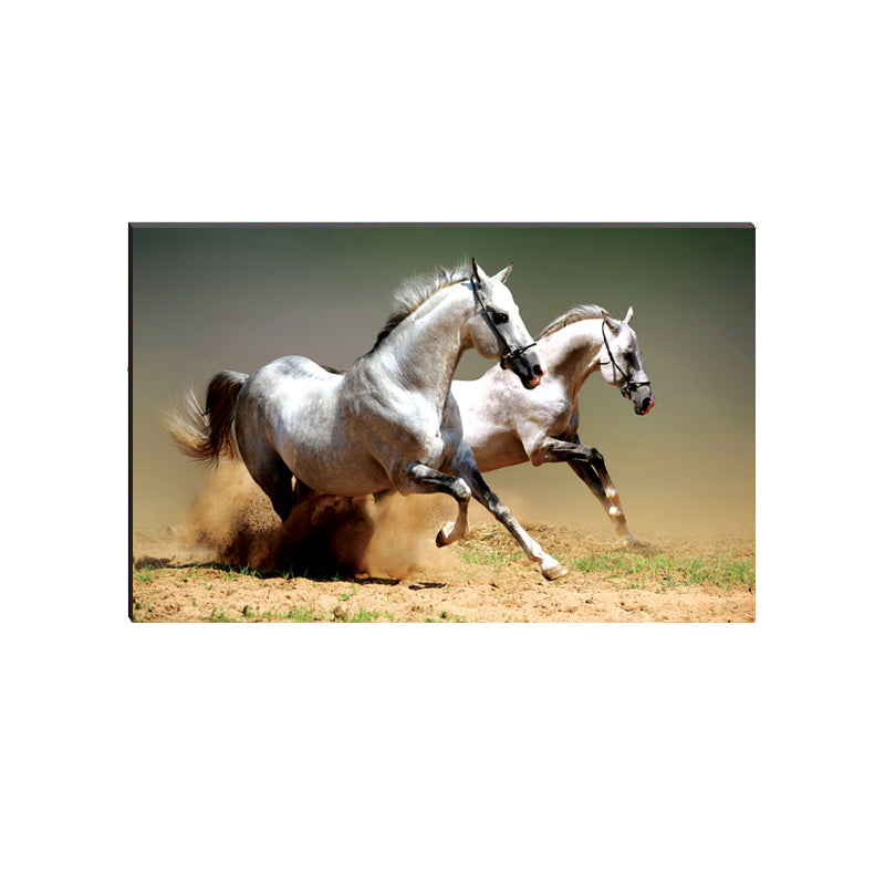 6MM MDF Running White Horses Satin Matt Texture UV Art Painting