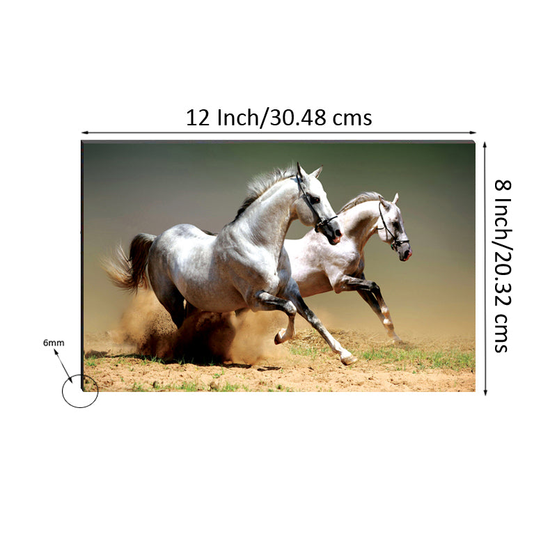 6MM MDF Running White Horses Satin Matt Texture UV Art Painting 2