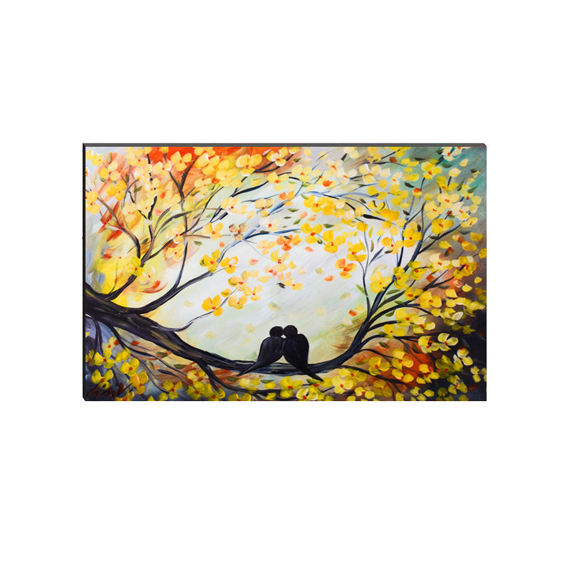 6MM MDF Kissing Love Birds on Tree Branch Satin Matt Texture UV Art Painting