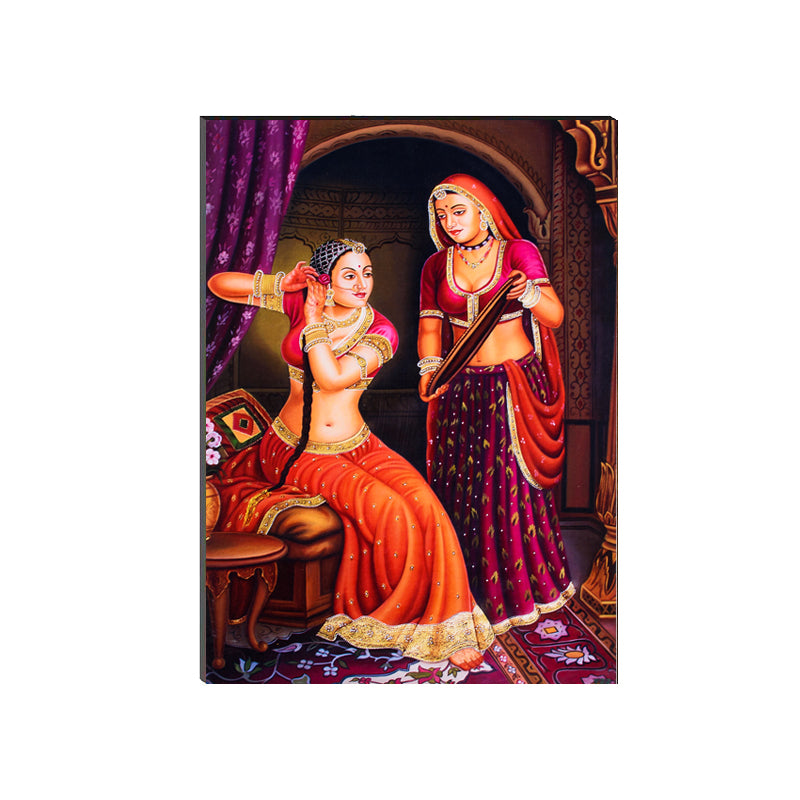 6MM MDF Village Women Satin Matt Texture UV Art Painting