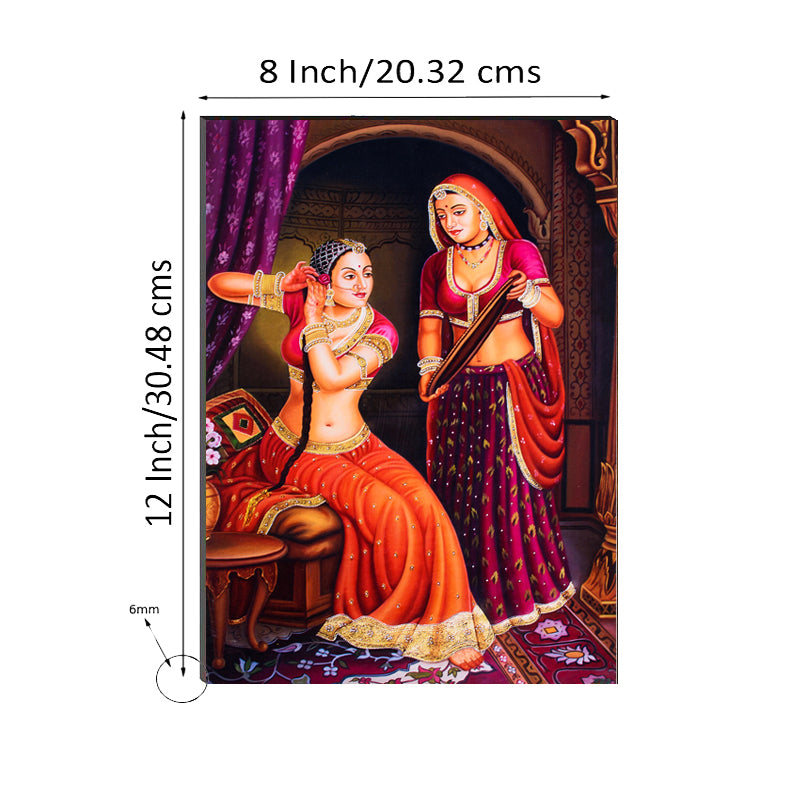 6MM MDF Village Women Satin Matt Texture UV Art Painting 2