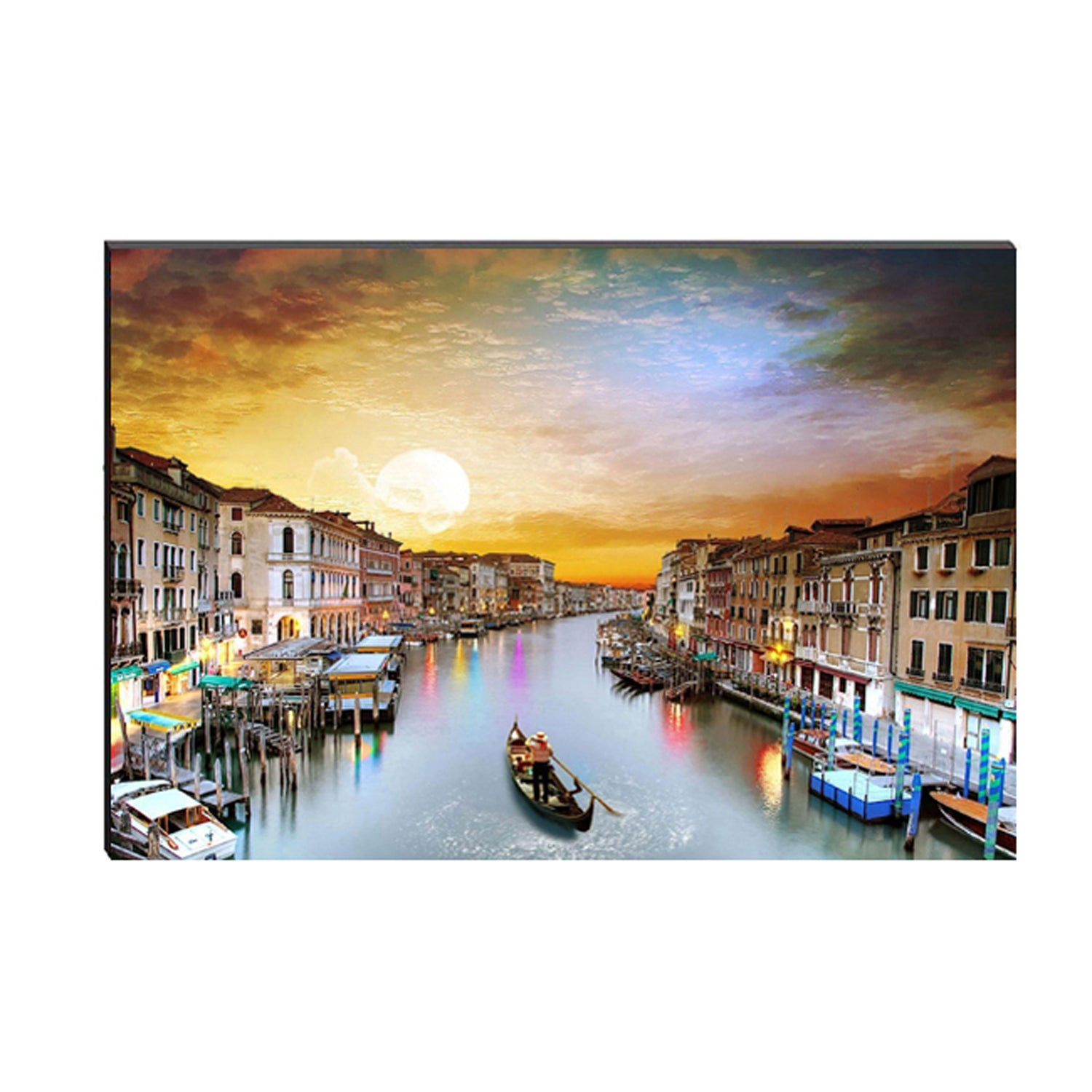 6MM MDF Boat in River View Satin Matt Texture UV Art Painting