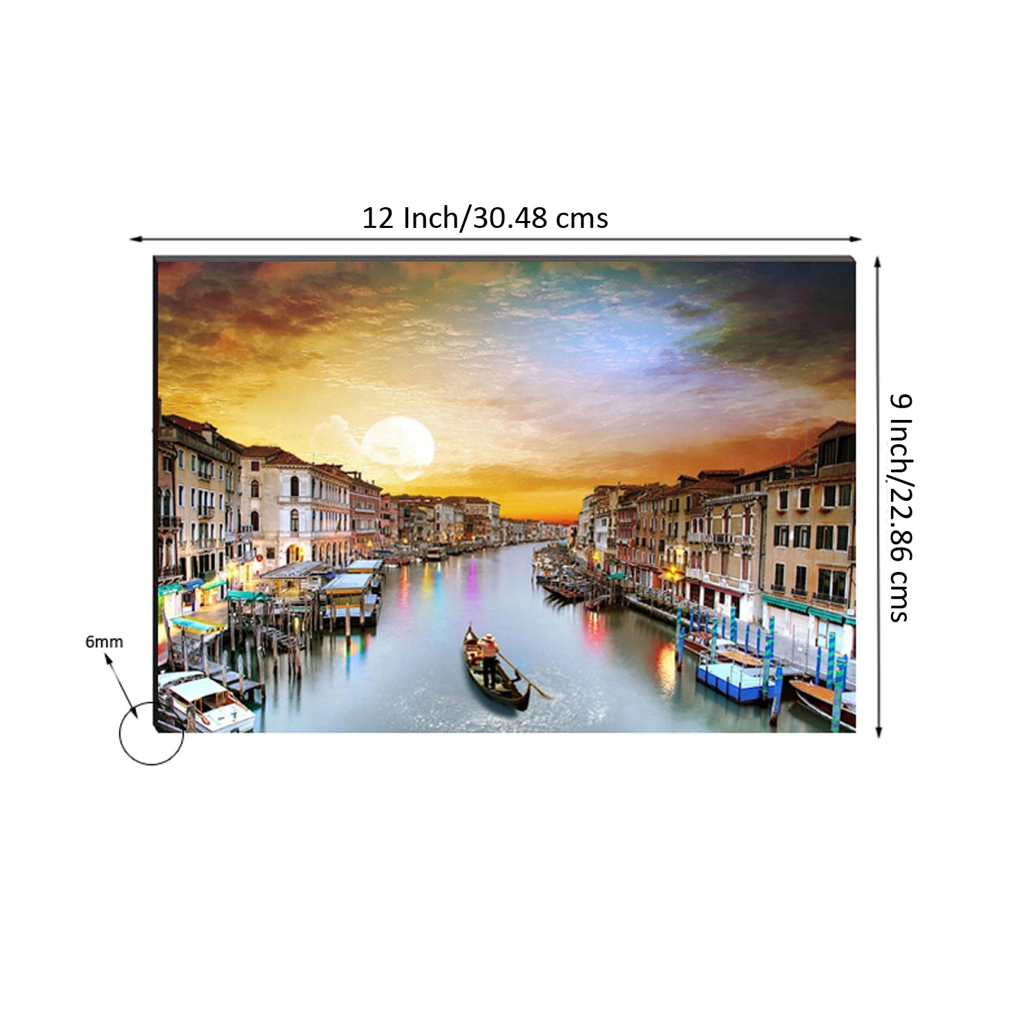 6MM MDF Boat in River View Satin Matt Texture UV Art Painting 2