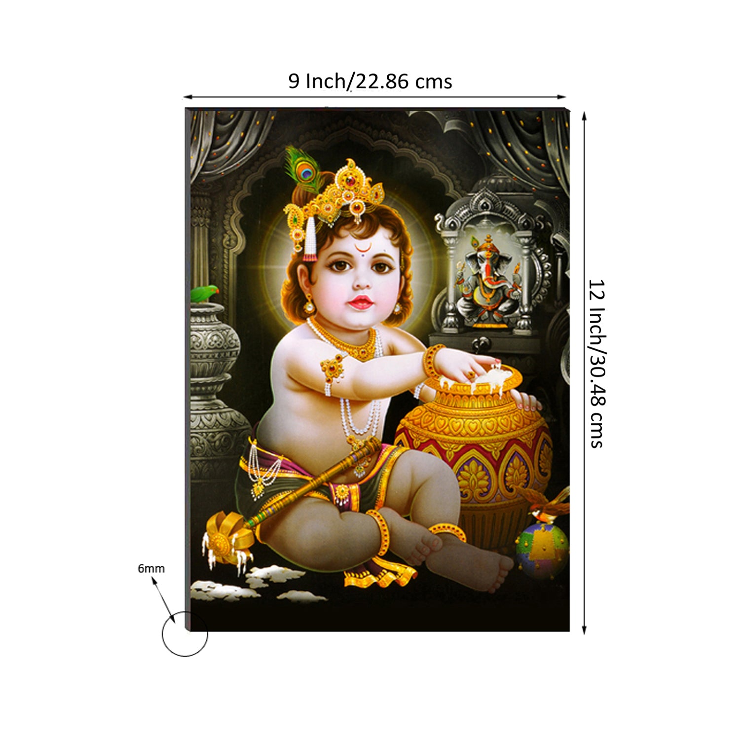 6MM MDF Lord Krishna Satin Matt Texture UV Art Painting 2