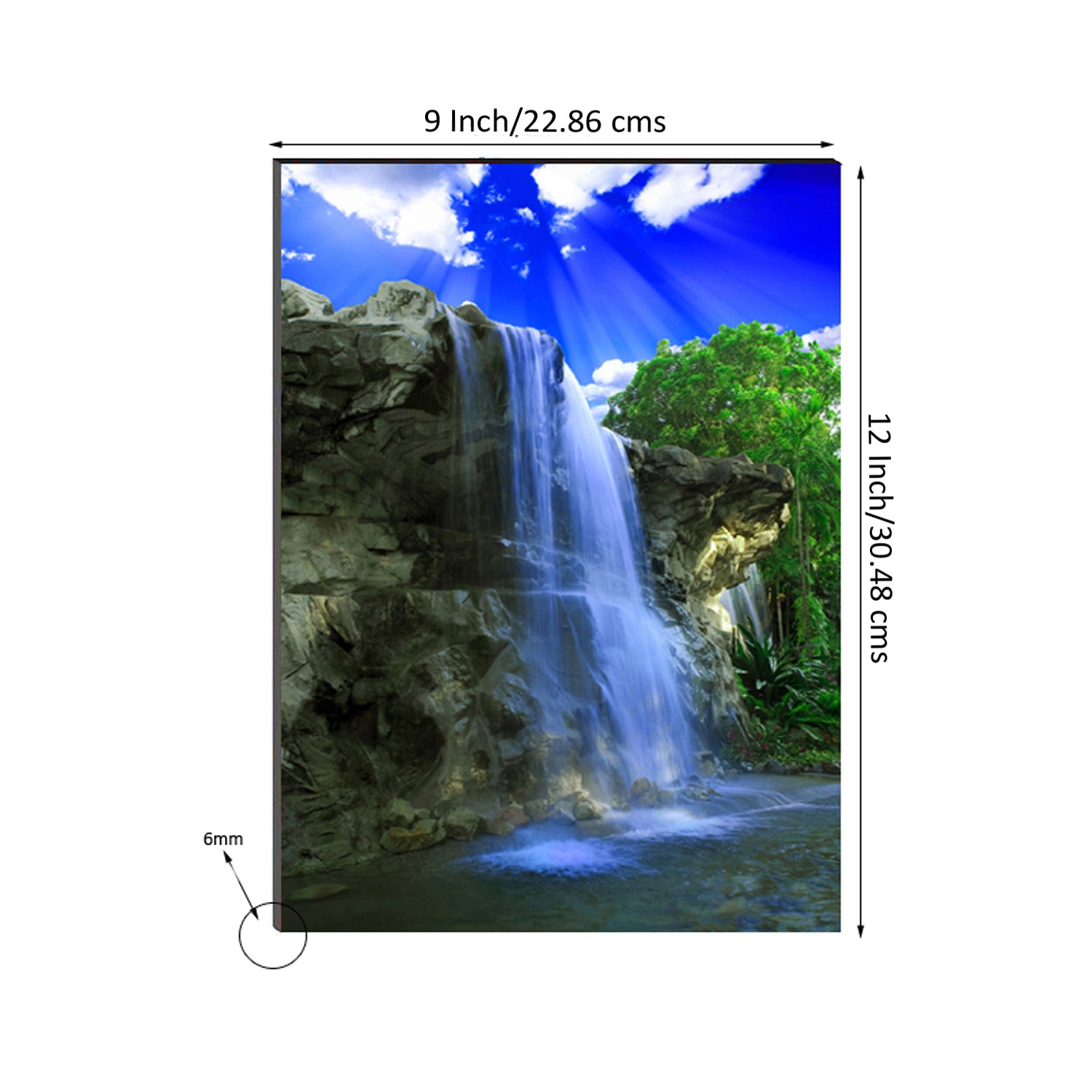 6MM MDF Waterfall Scenic View Satin Matt Texture UV Art Painting 2