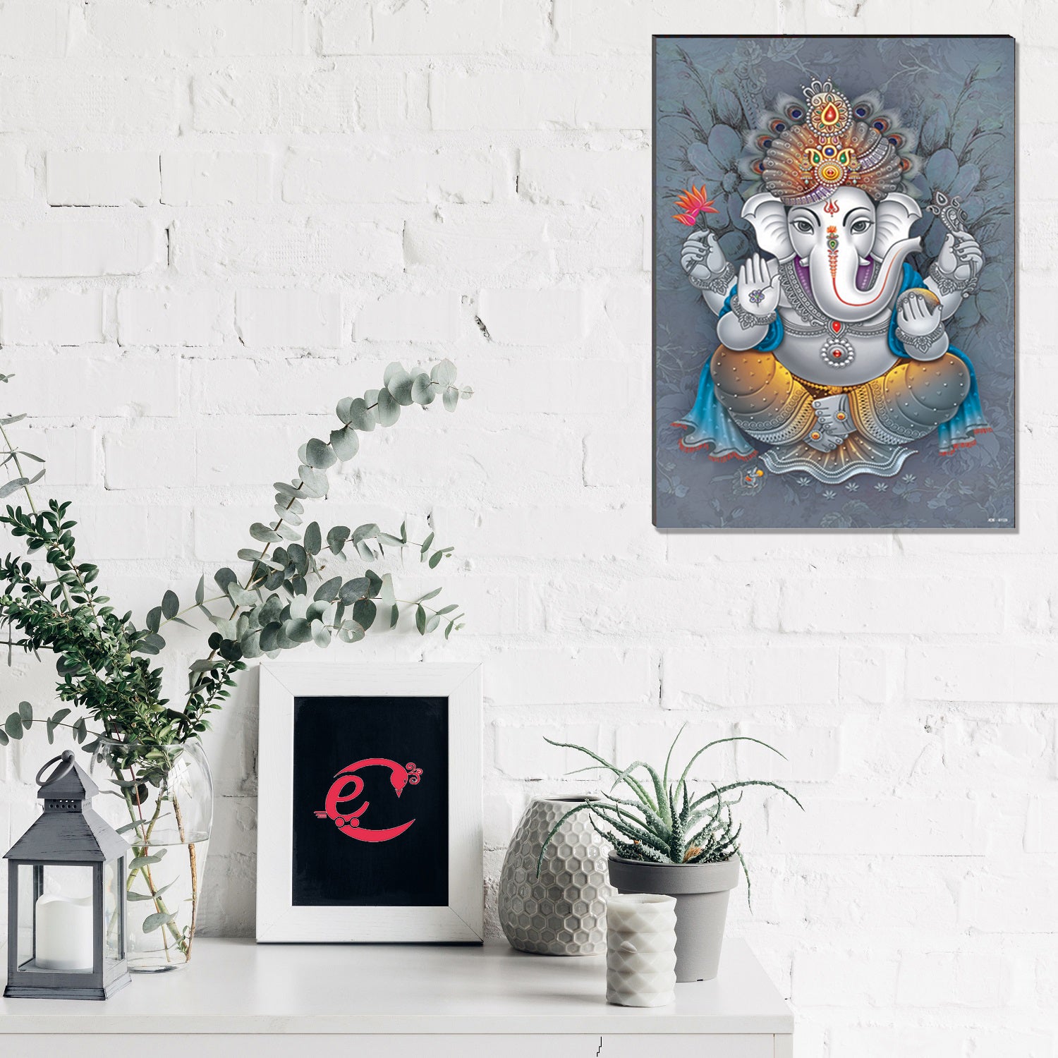 6MM MDF Lord Ganesha Satin Matt Texture UV Art Painting 1
